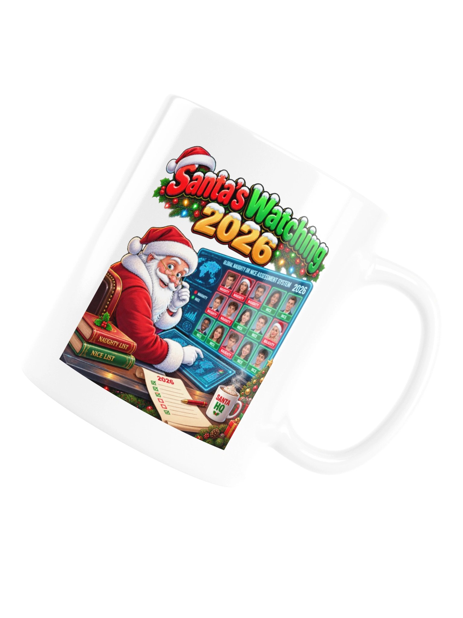 Santa’s Watching 2026 – Naughty or Nice Christmas Surveillance - Mug product image (16)