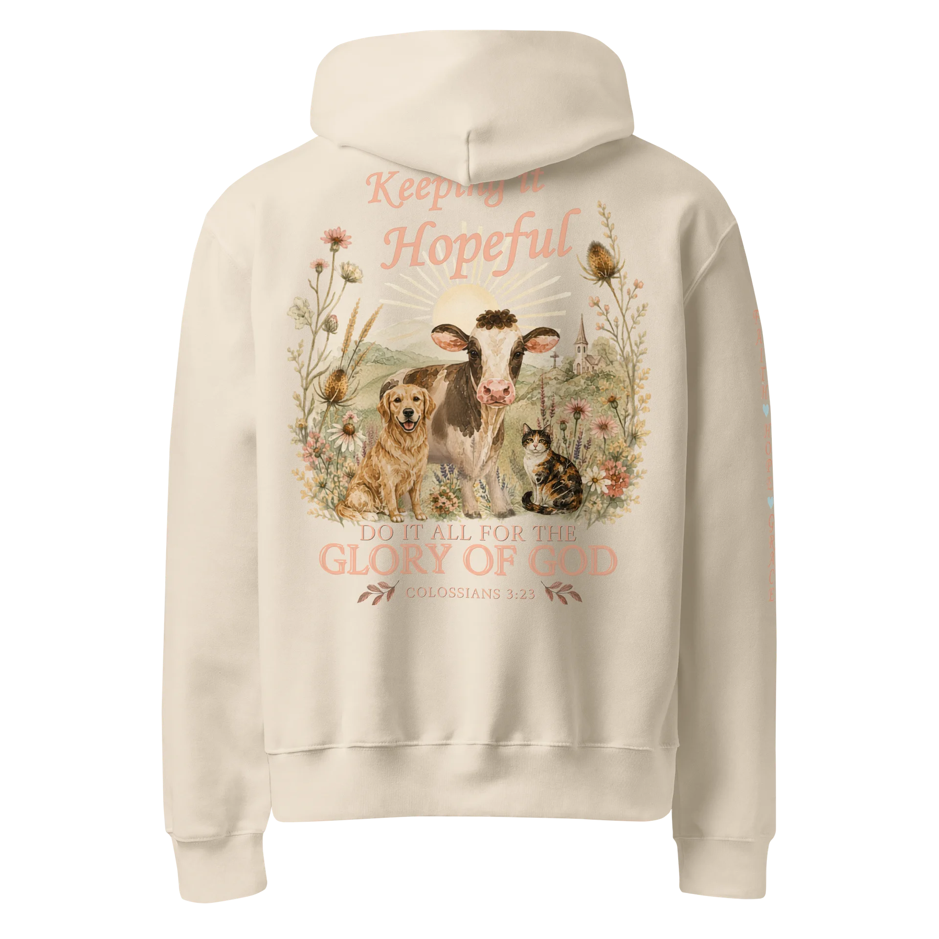 Colossians 3:23 Collection | Unisex Oversized Midweight Hoodie product image (4)