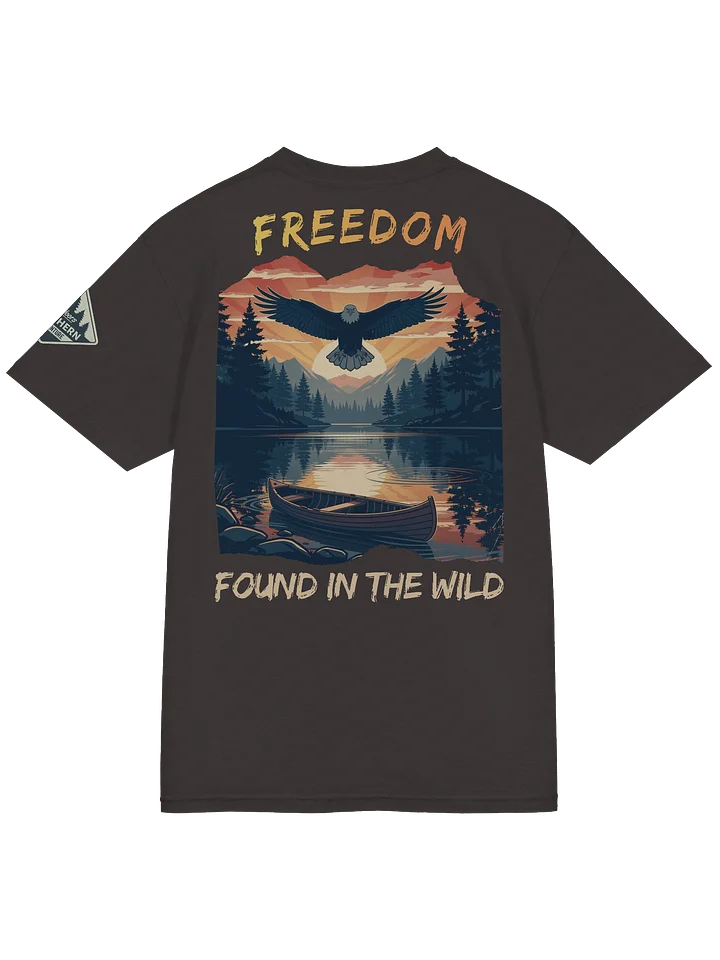 Freedom Found in the Wild – Patriotic Eagle Northwoods T-Shirt product image (1)