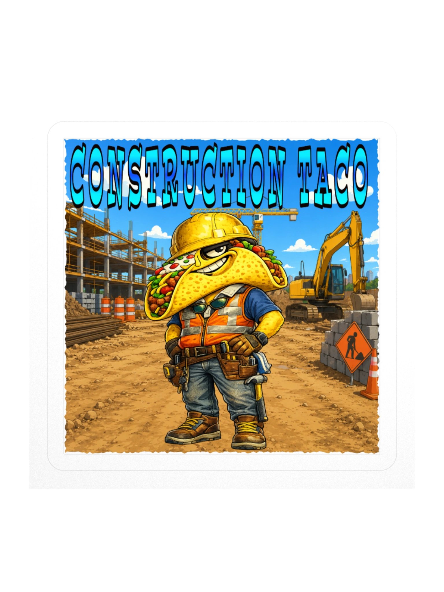Construction Taco Kiss Cut Sticker Taco Family product image (2)