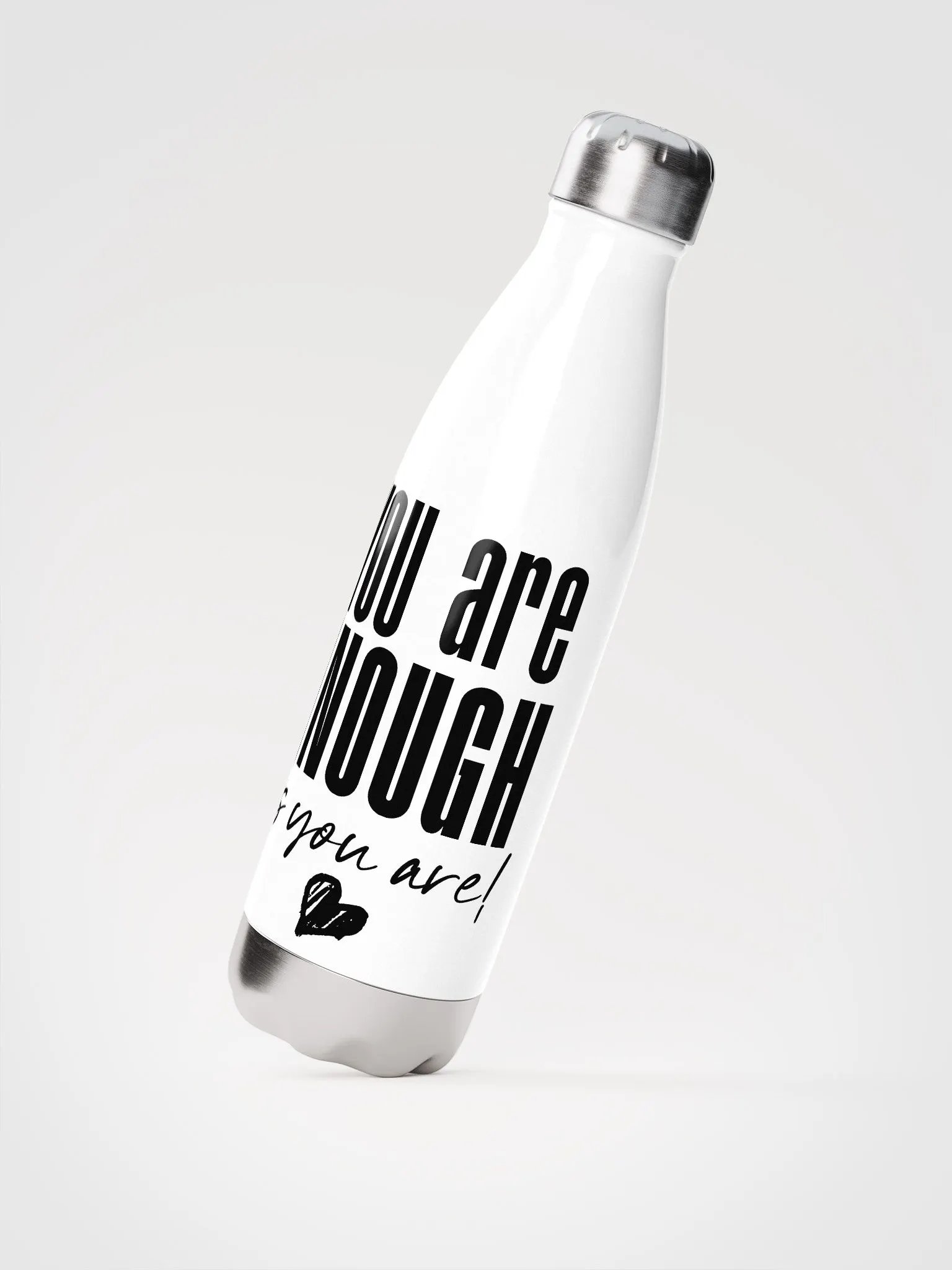 You are Enough Stainless Steel Bottle - white product image (2)