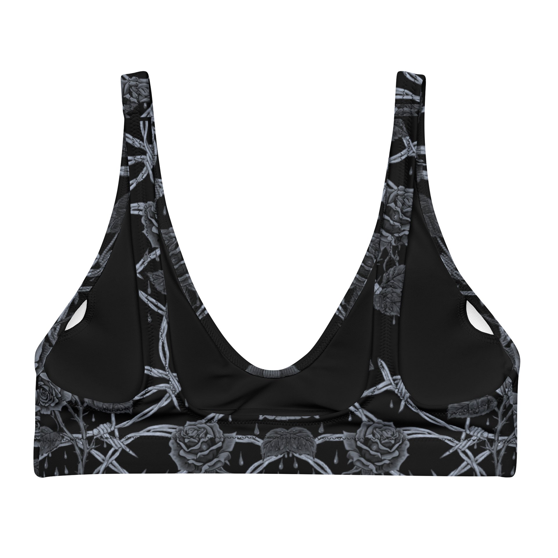 Grayscale Barbed Wire & Roses Padded Top product image (2)