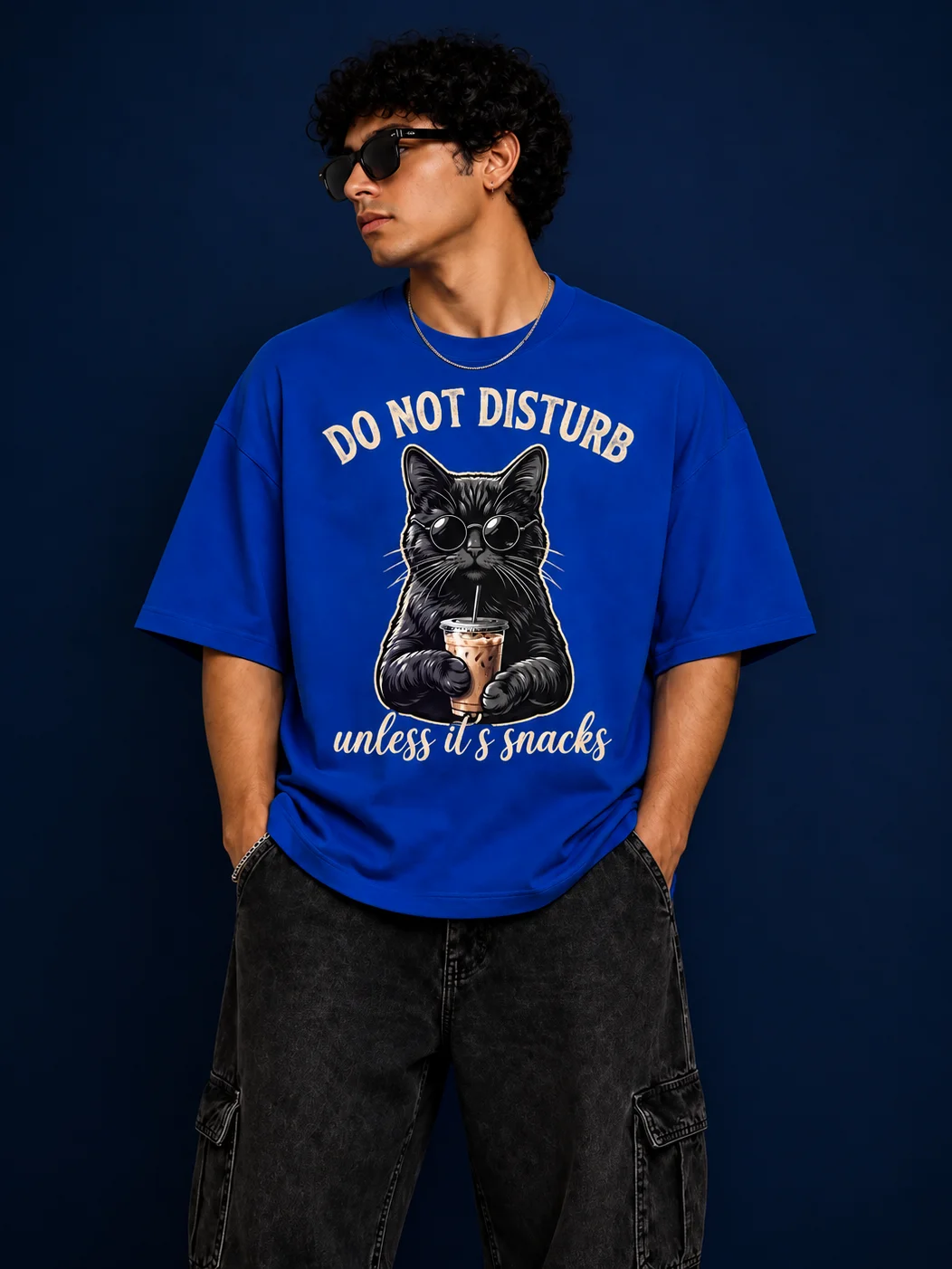 Funny Black Cat Snack Lover T-Shirt product image (5)