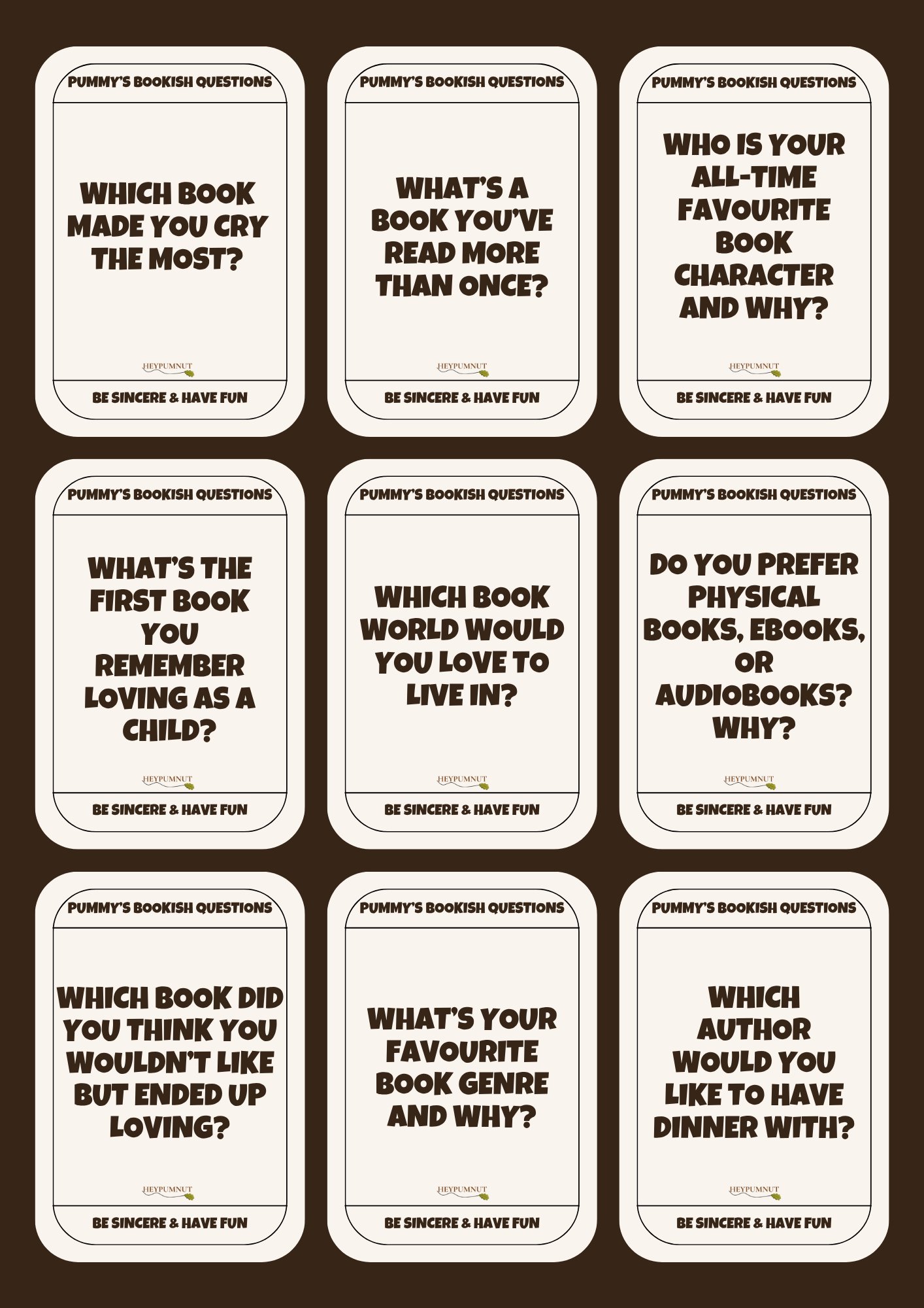 Pummy’s Bookish Questions (Free Printable PDF) product image (3)