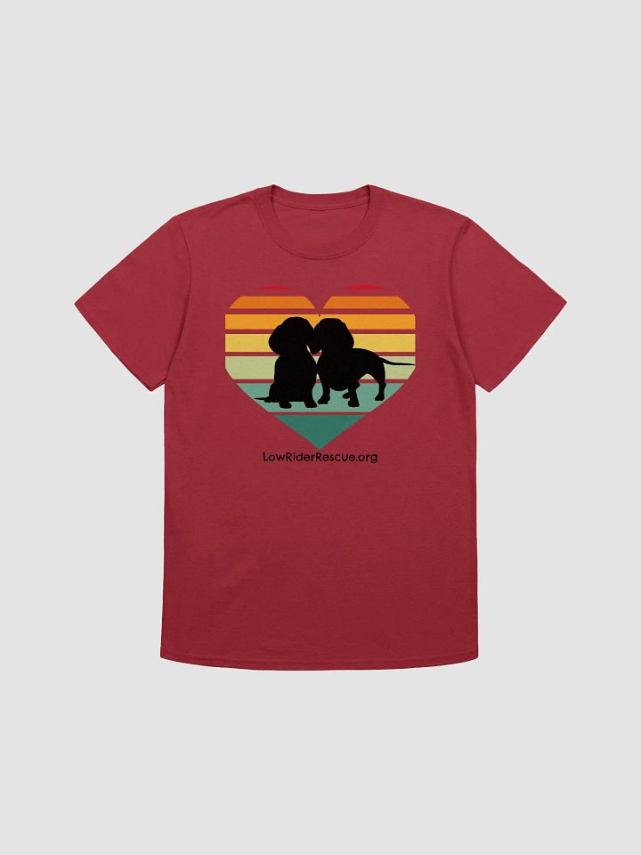 Double Dachshund Heart Sunset Low Rider Unisex Soft-T product image (3)