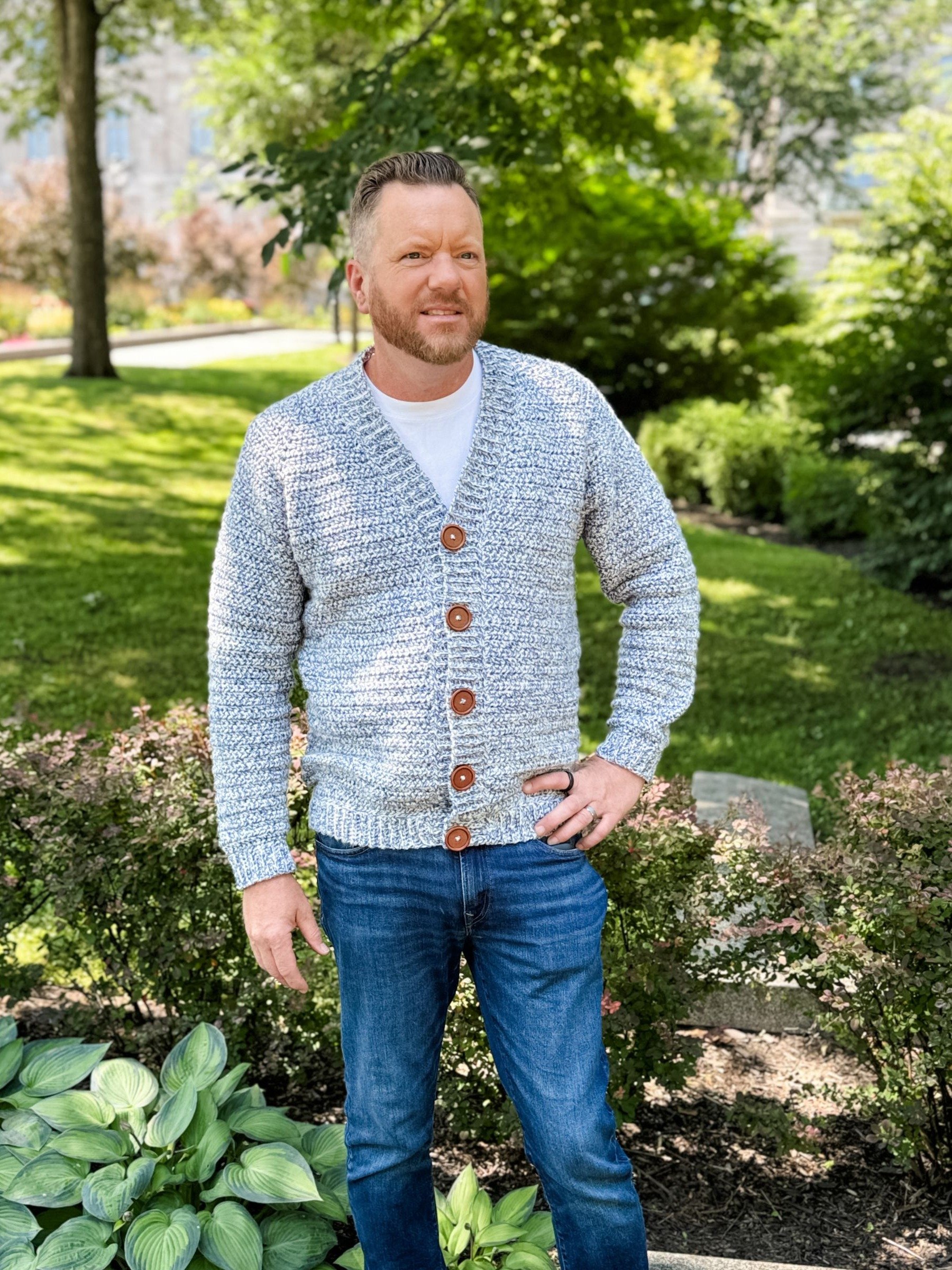 Men's Cobblestone Cardigan Crochet Pattern product image (1)