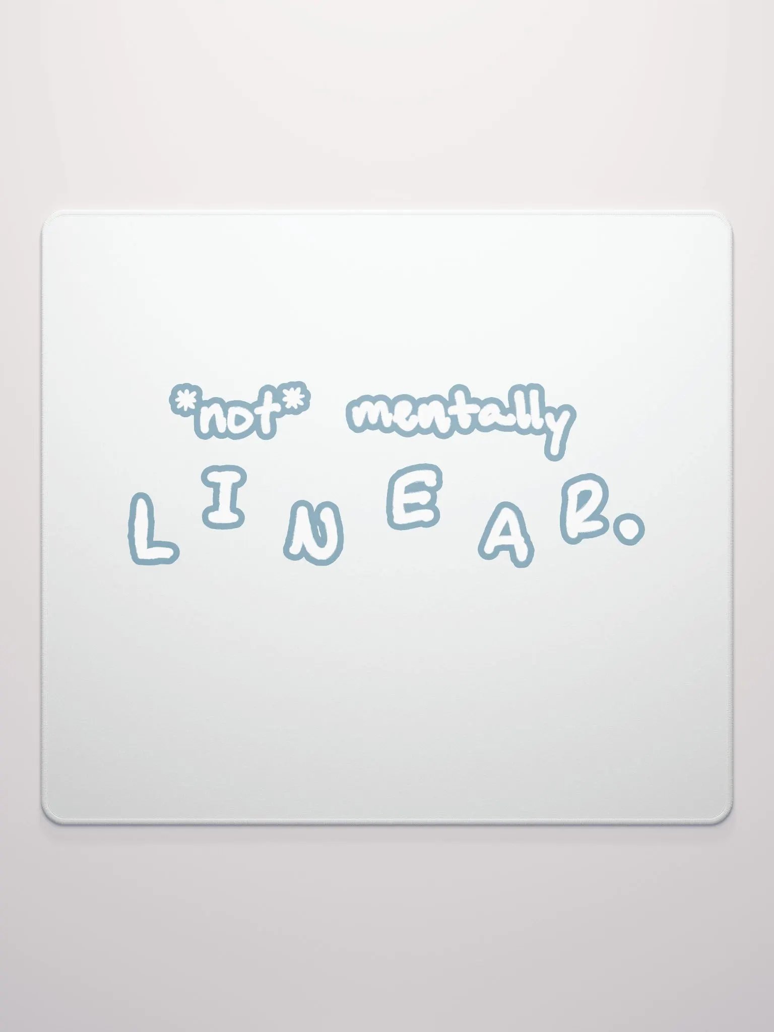 *not* mentally linear (lined design, #709AAF) mouse pad product image (2)