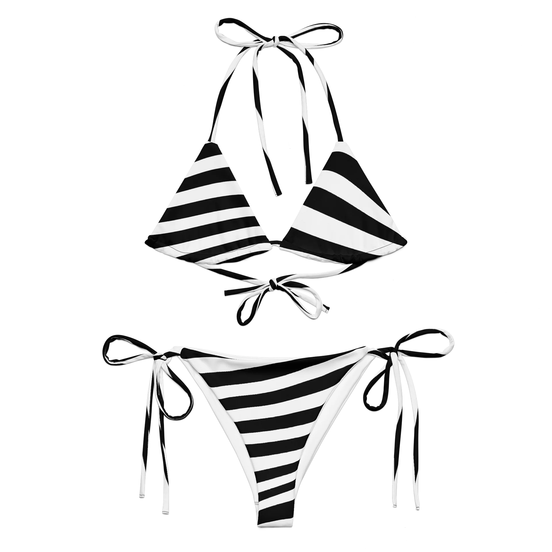 Minimalist Black All-Over Print String Bikini product image (11)