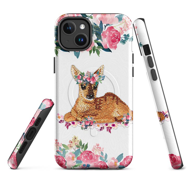 FAWN WITH WATERCOLOR FLOWERS MagSafe® Tough Case product image (2)