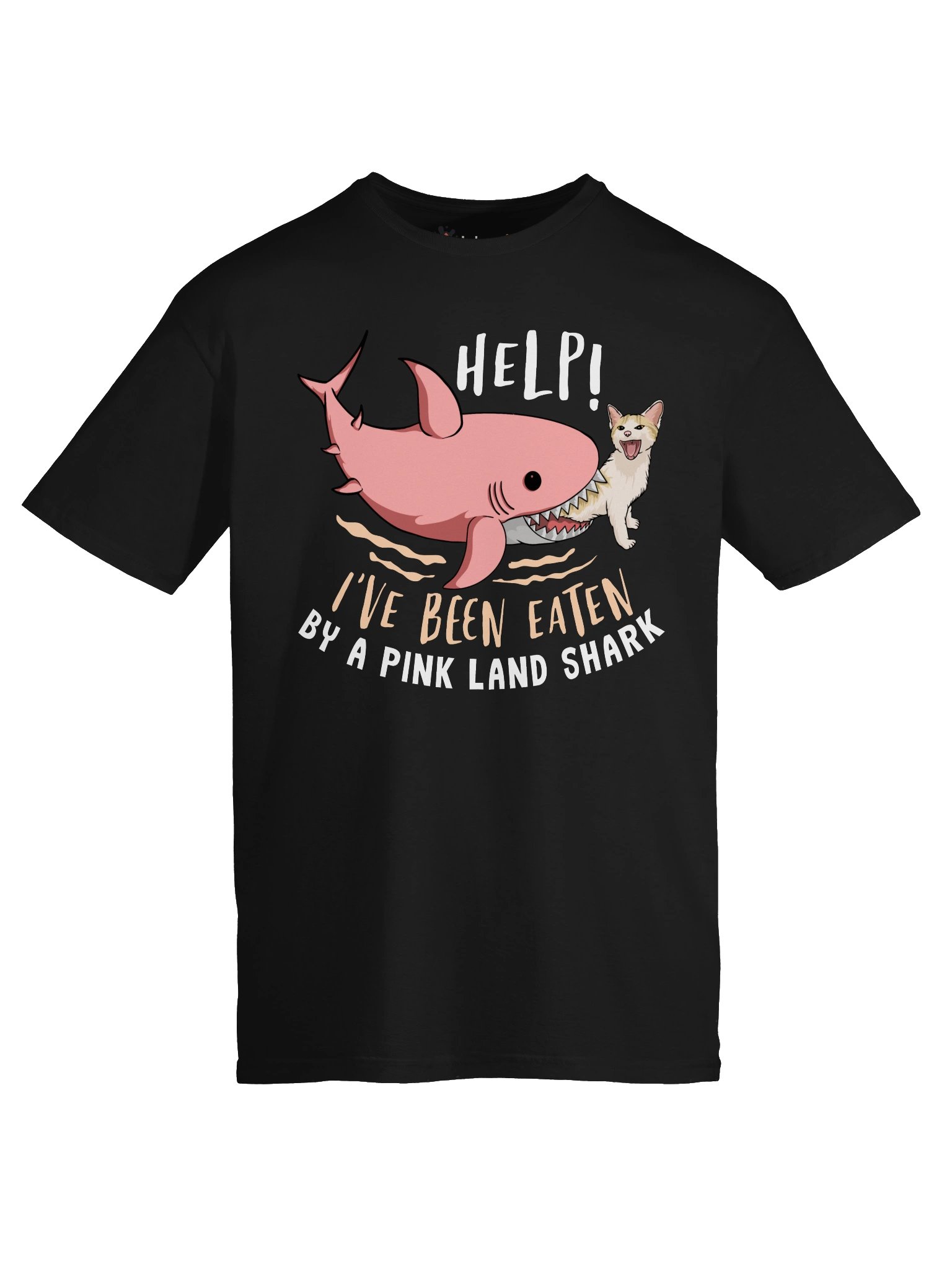 Pink Land Shark Help Cat T-Shirt product image (18)