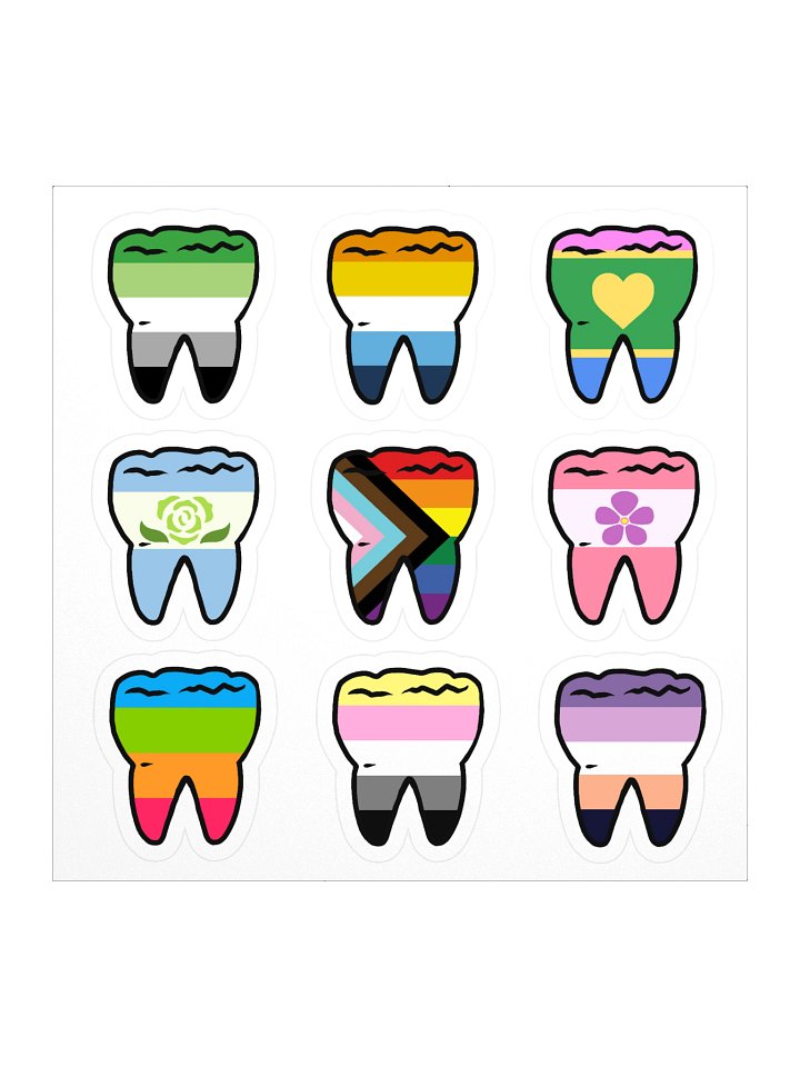 Romantic Pride Flag Teeth Stickers product image (1)