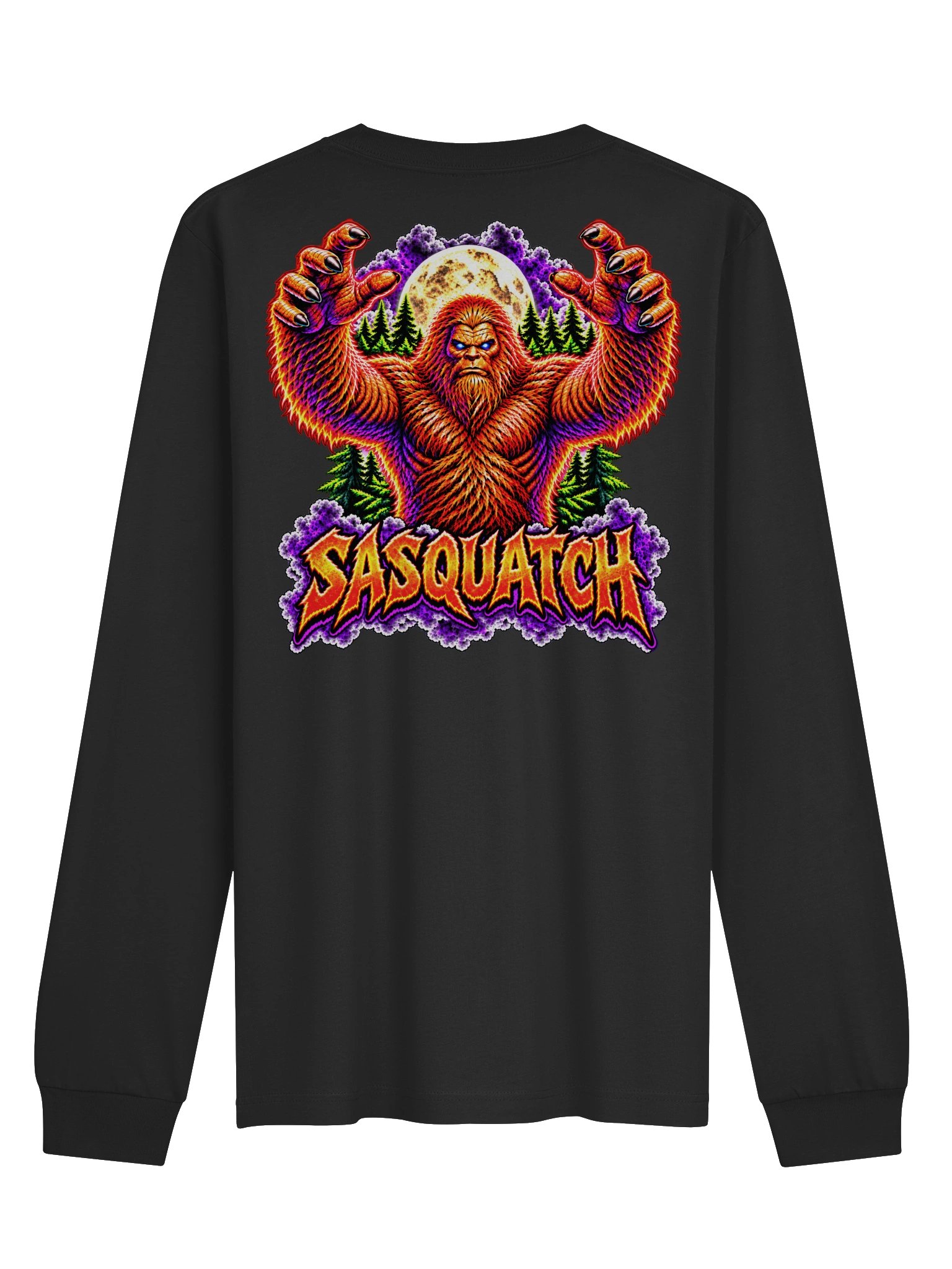 Sasquatch: Neon Nightmares – Back Print Long Sleeve Shirt product image (3)
