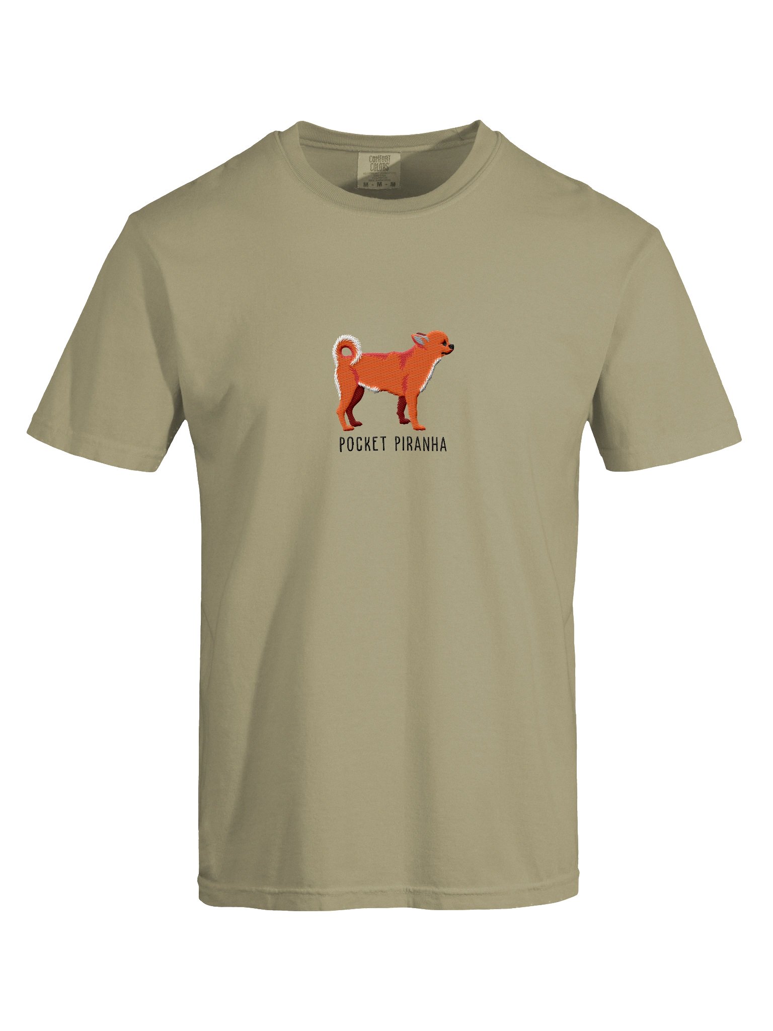 Pocket Piranha T-Shirt(Embroidered) of a Chihuahua(Red) product image (10)