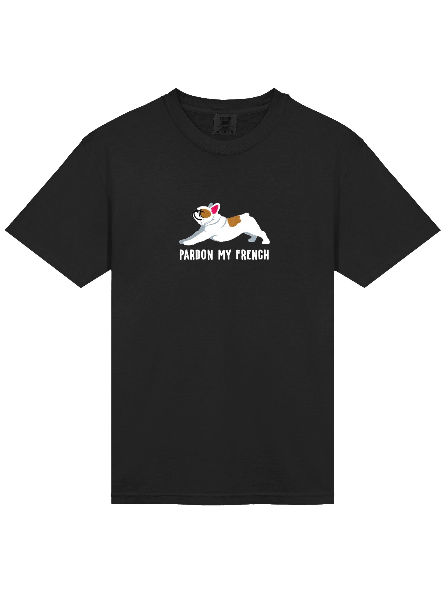 Pardon My French T-Shirt(Embroidered) of a French Bulldog(Pied Brown) product image (6)