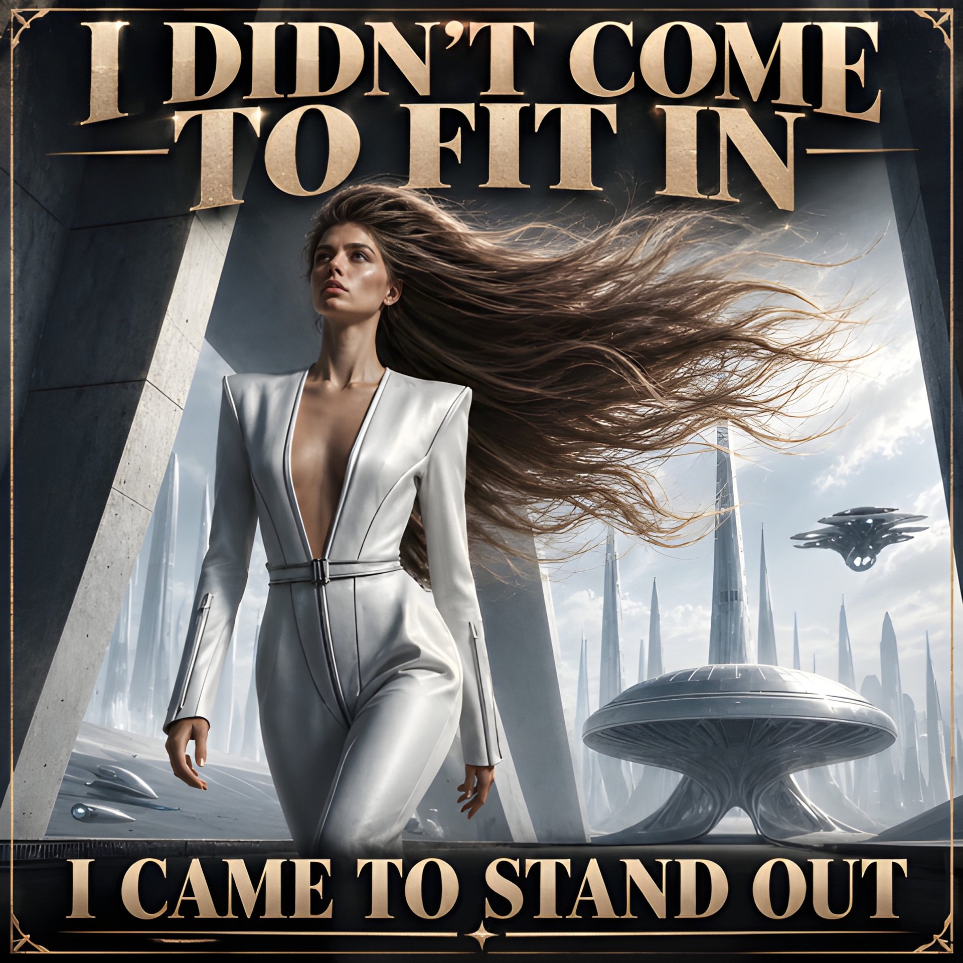 I Didnt Come To Fit In Empowerment Art | Futuristic Portrait | 300 DPI Digital Download product image (2)