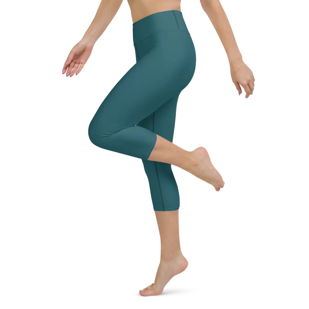 Teal High-Waist Capri Leggings product image (6)