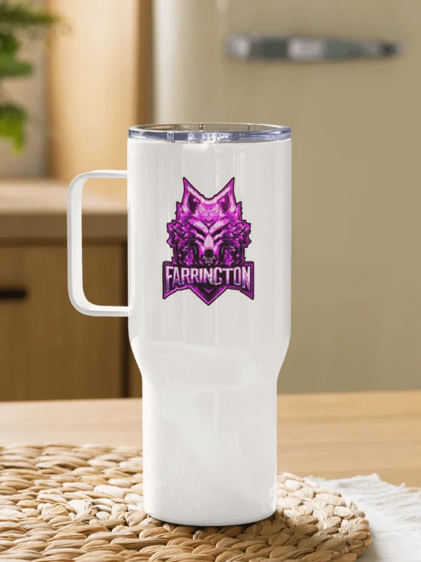 Pinky/Purple Wolf Emblem Travel Mug product image (1)