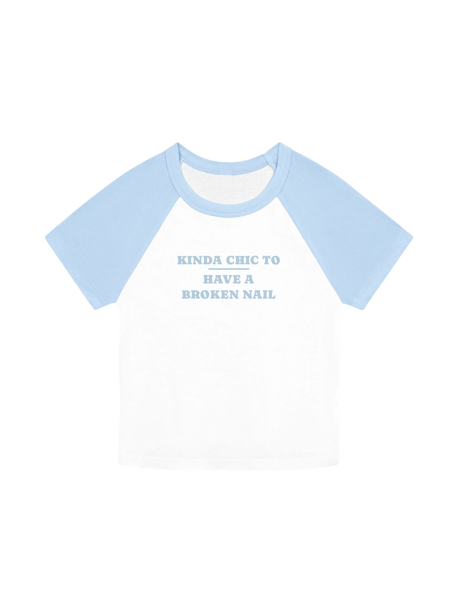 kinda chic to have a broken nail white baby blue product image (1)