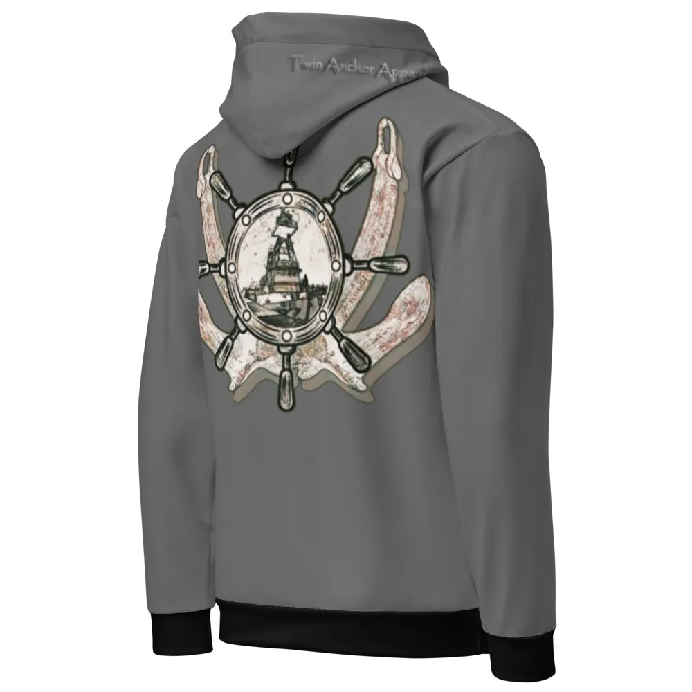 2 Anchor - Ship wheel & Tug CE (Gray) – Performance Marine Wear | Twin Anchor Apparel North Current Line product image (8)