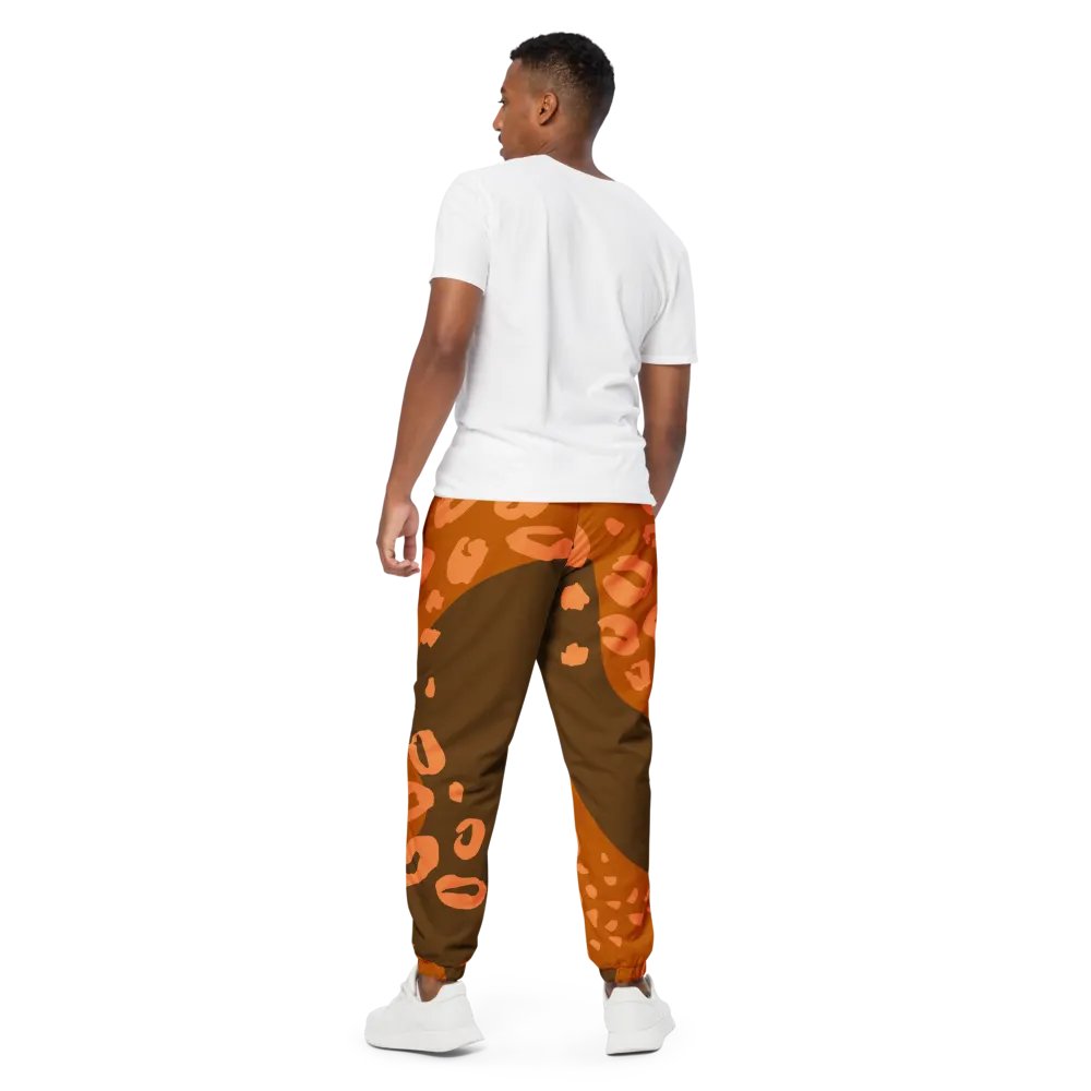 Orange Leopard Scatter Unisex Track Pants product image (3)