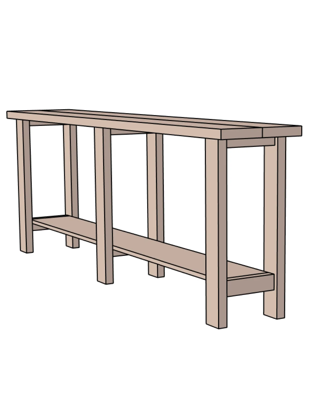 Reed Console Table Plans product image (1)