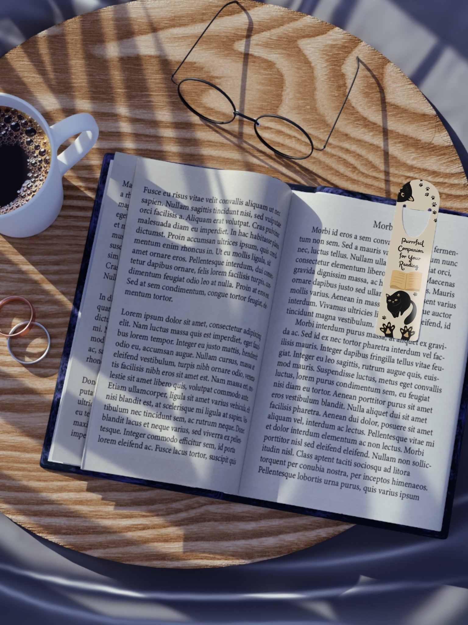 “Purrrfect Companion for Your Reading” Black Cats Metal Bookmark product image (2)