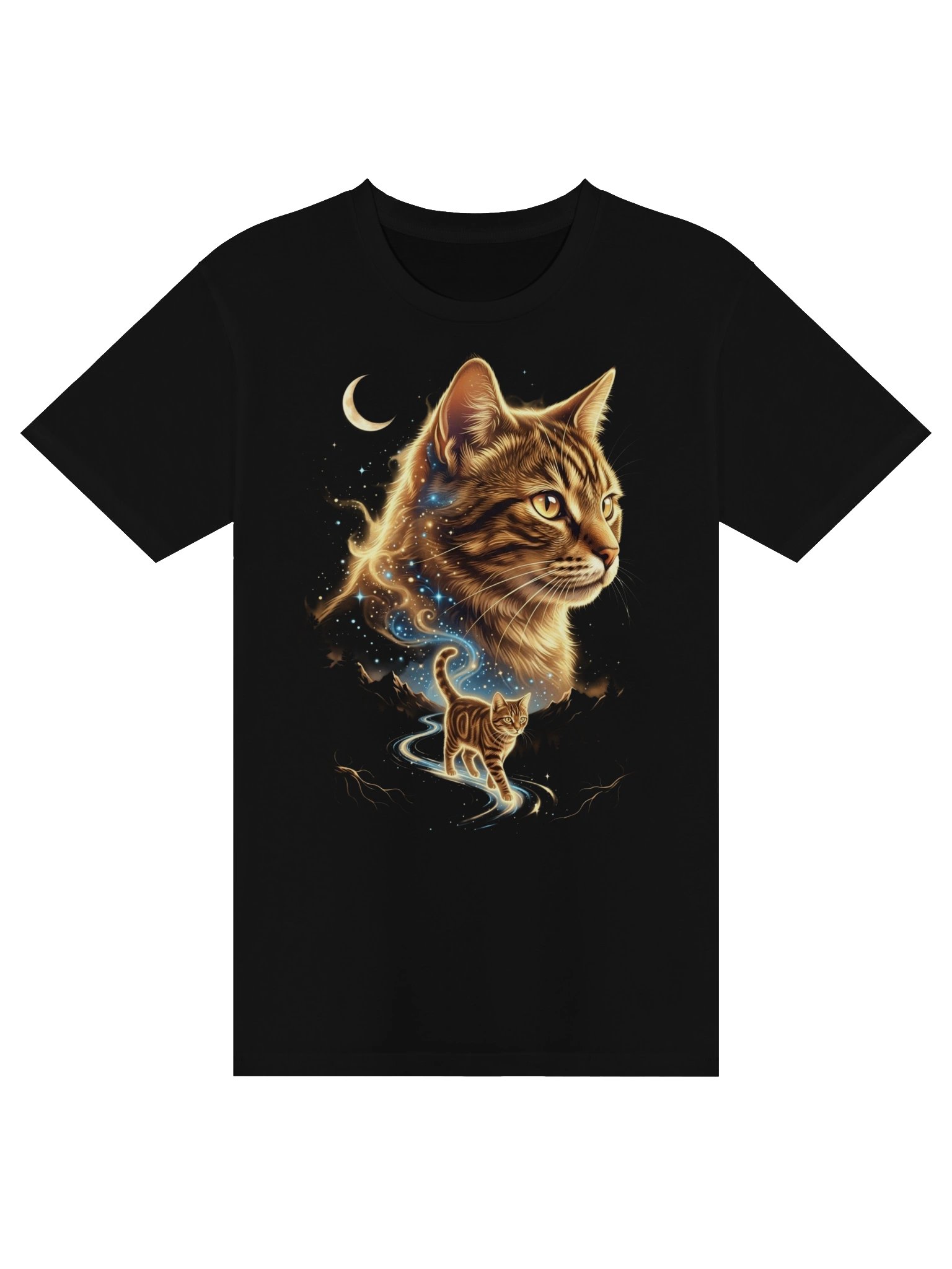Cosmic Cat T-Shirt – Magical Galaxy & Moon Design product image (3)