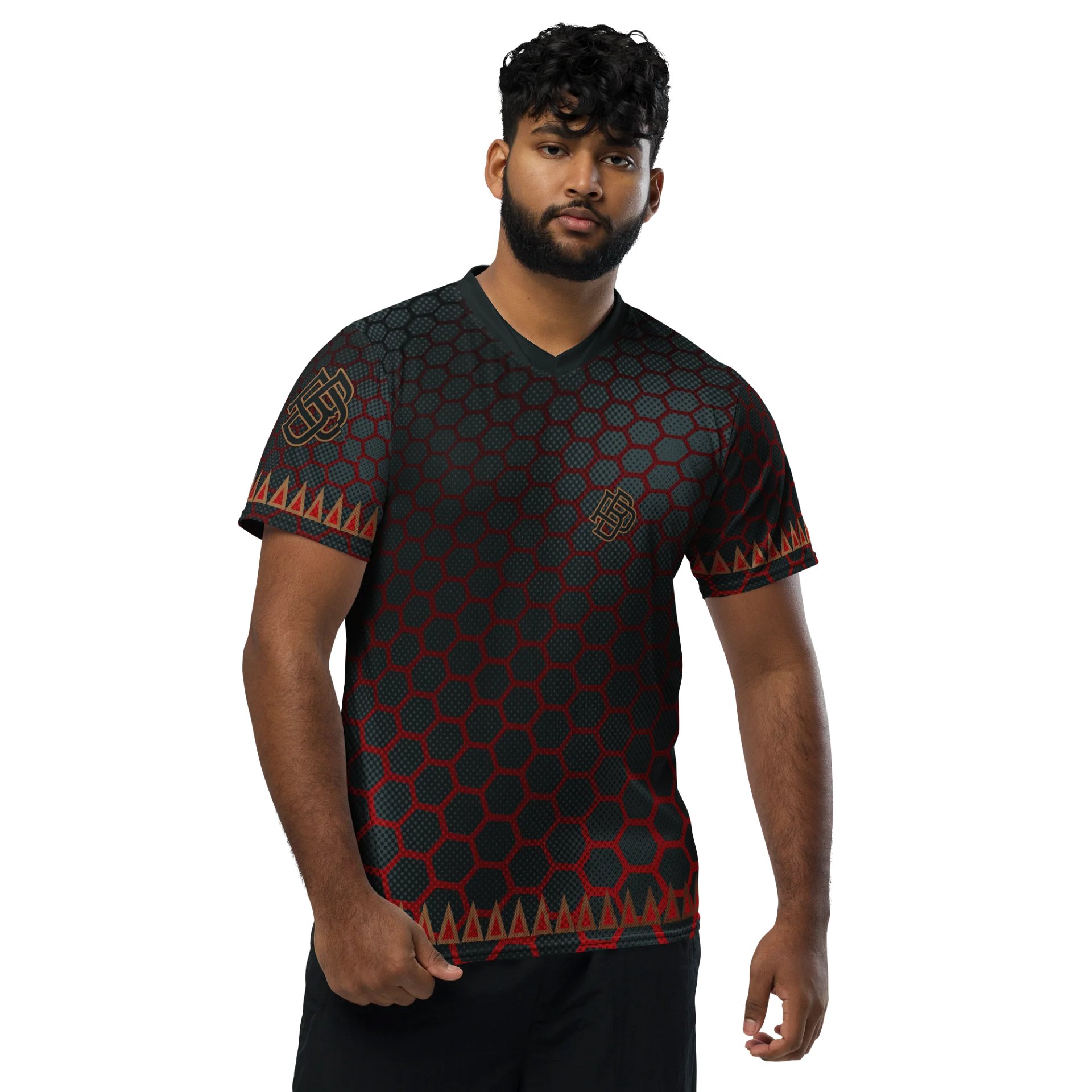 Tribal hex red and black jersey product image (1)