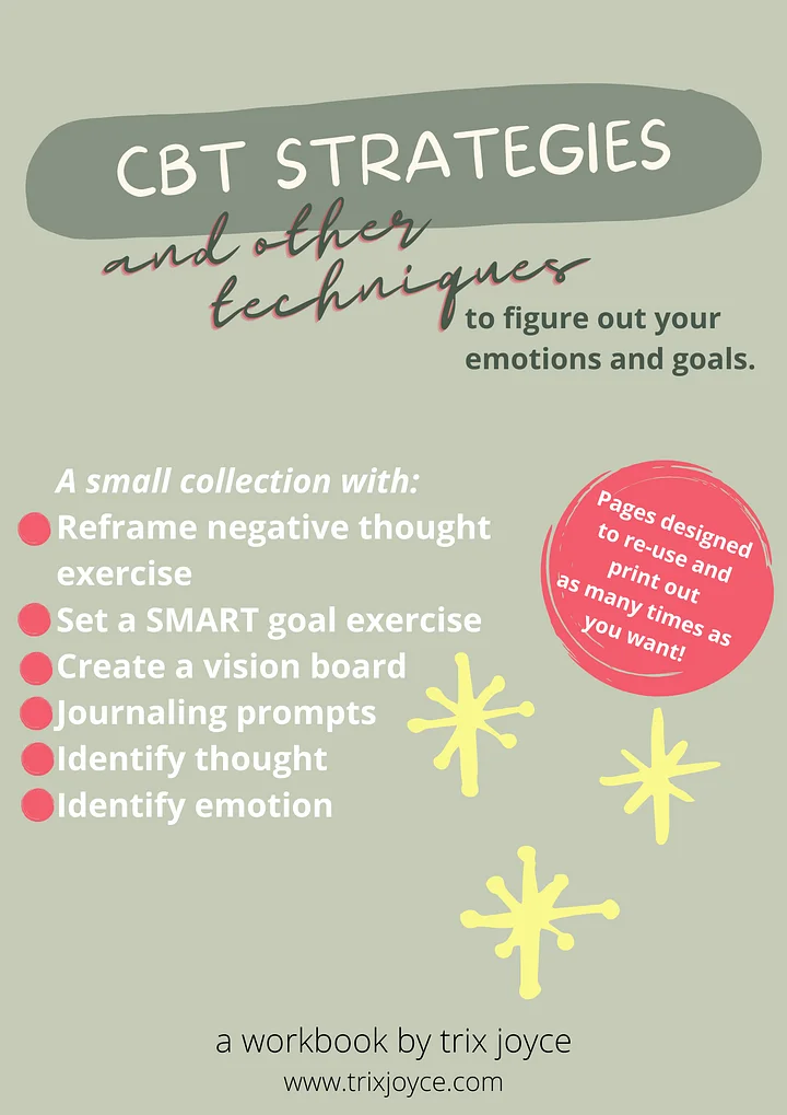 The Cognitive Behavioural Techniques Workbook (printable/download) product image (1)