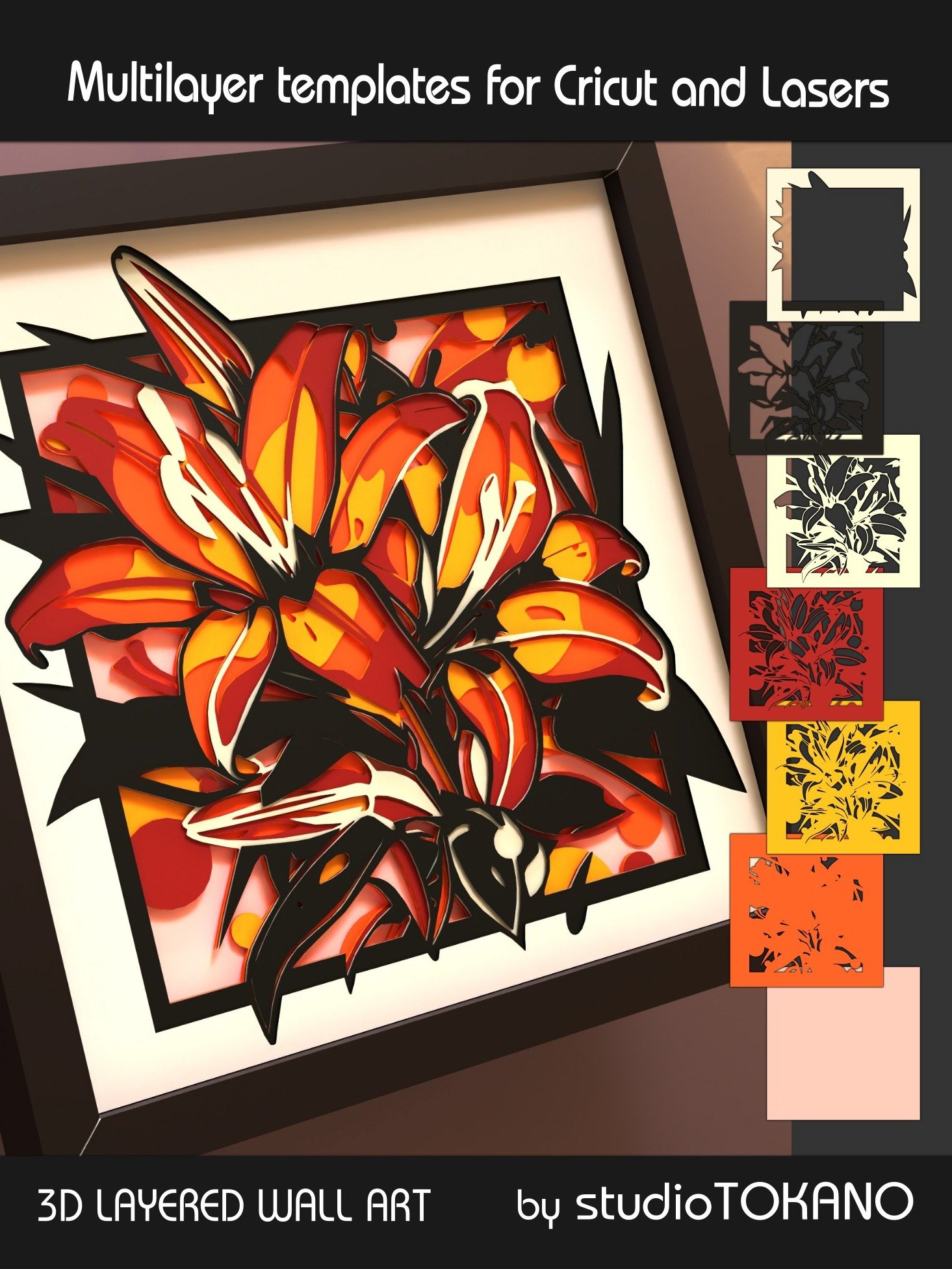 Tiger Lily Shadow box SVG product image (3)
