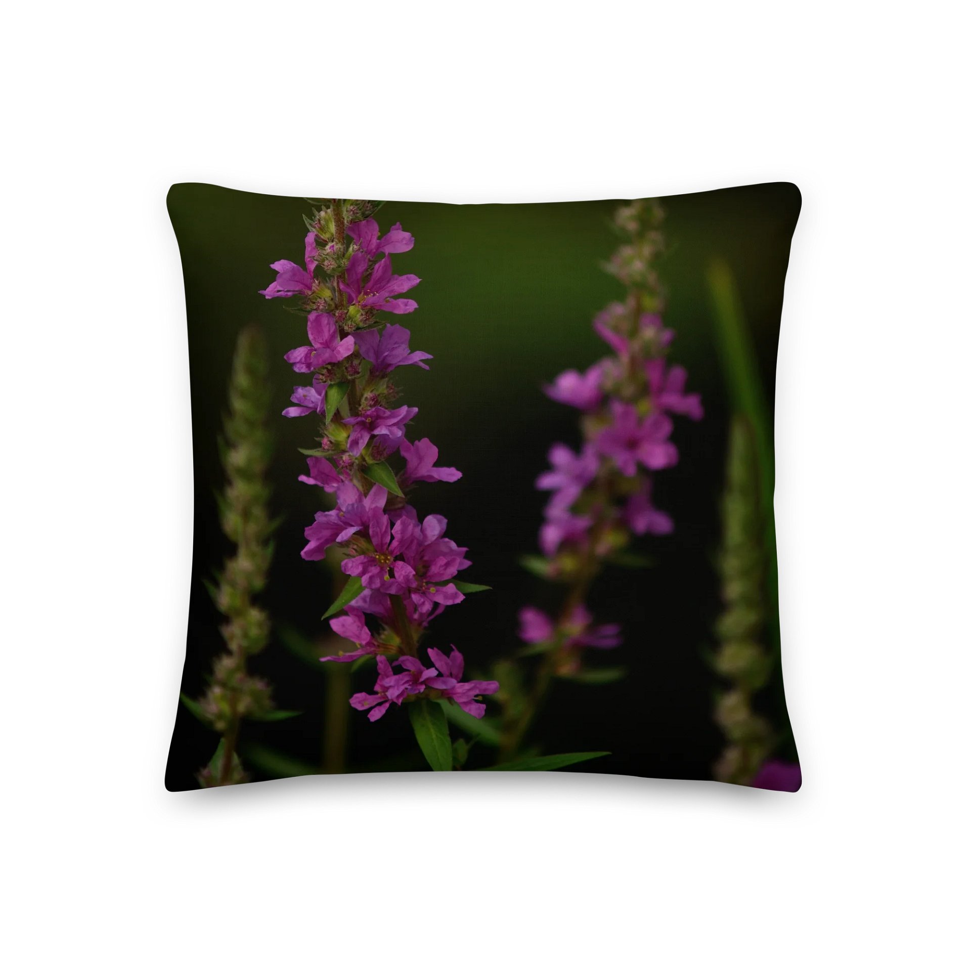 Premium pillow - Purple blossoms against a dark background product image (3)
