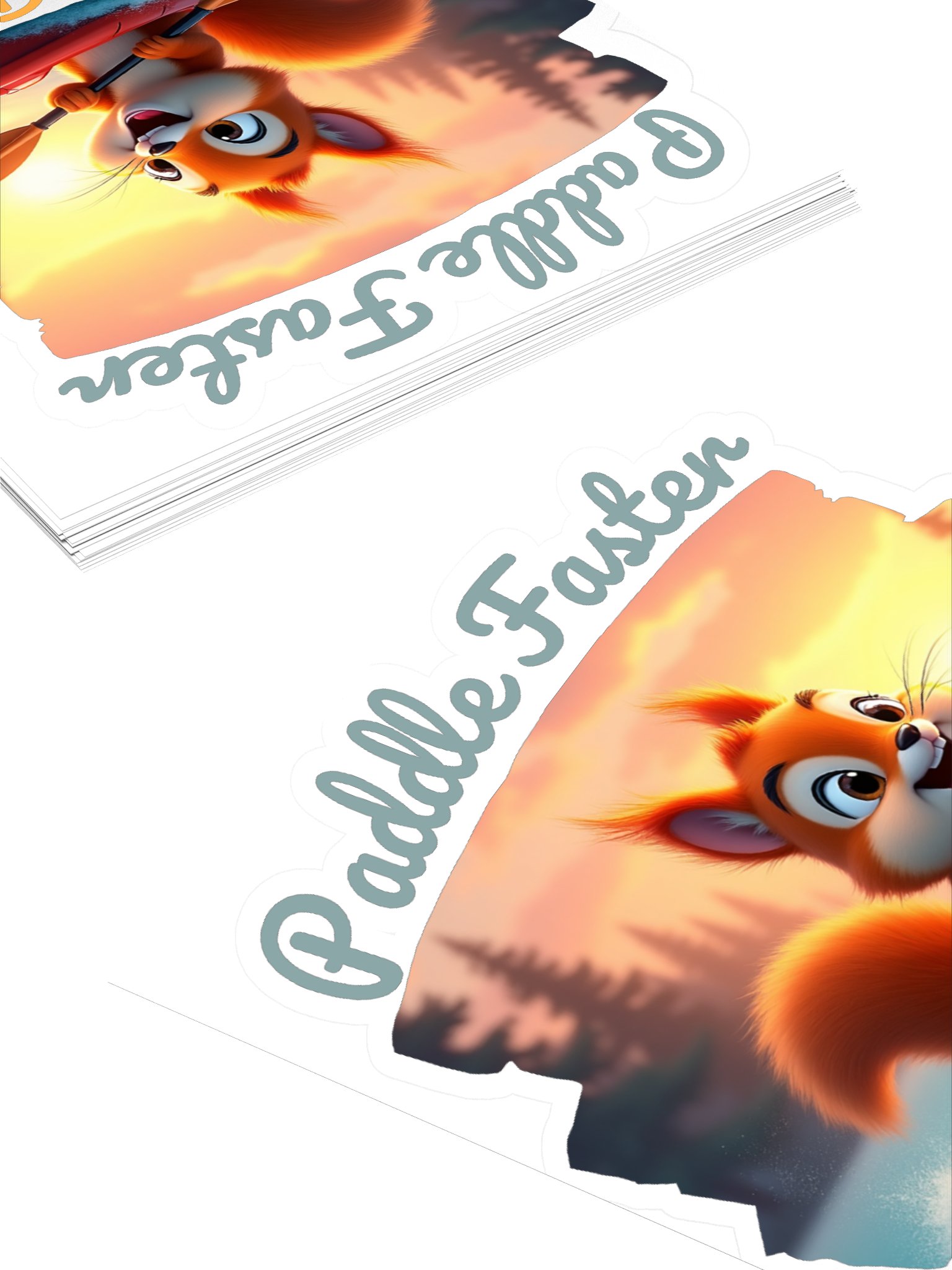 Paddle Faster, I Hear Acorns – Funny Kayaking Red Squirrel Kiss Cut Sticker product image (4)