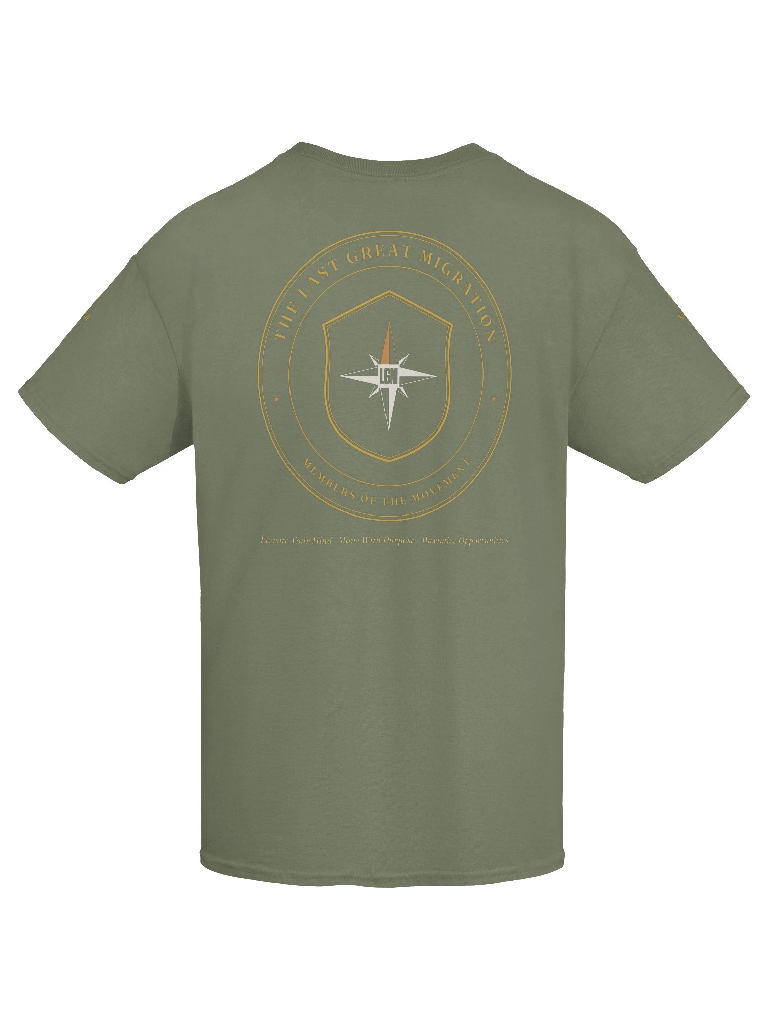 The Signature Tee in Olive Drab, Gold Lettering product image (8)