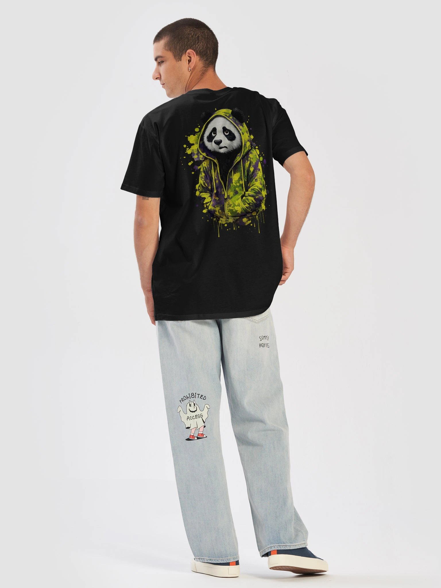 Sad Panda Hoodie Graphic T-Shirt - Urban Grunge Streetwear product image (6)