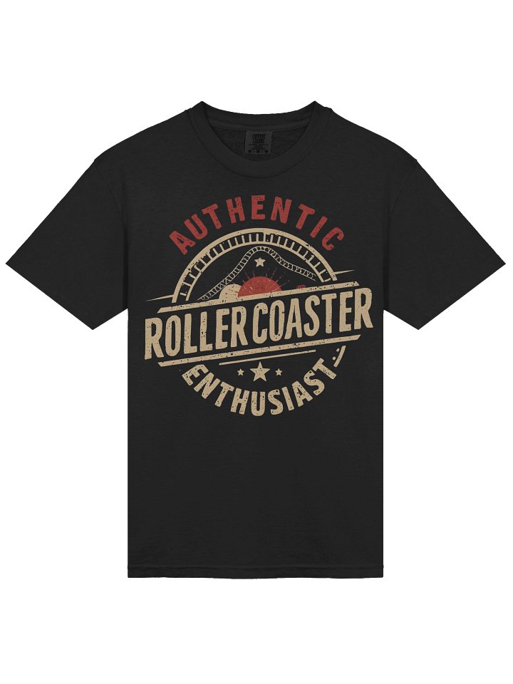Authentic Roller Coaster Enthusiast T-Shirt – Vintage Theme Park Badge Design product image (2)