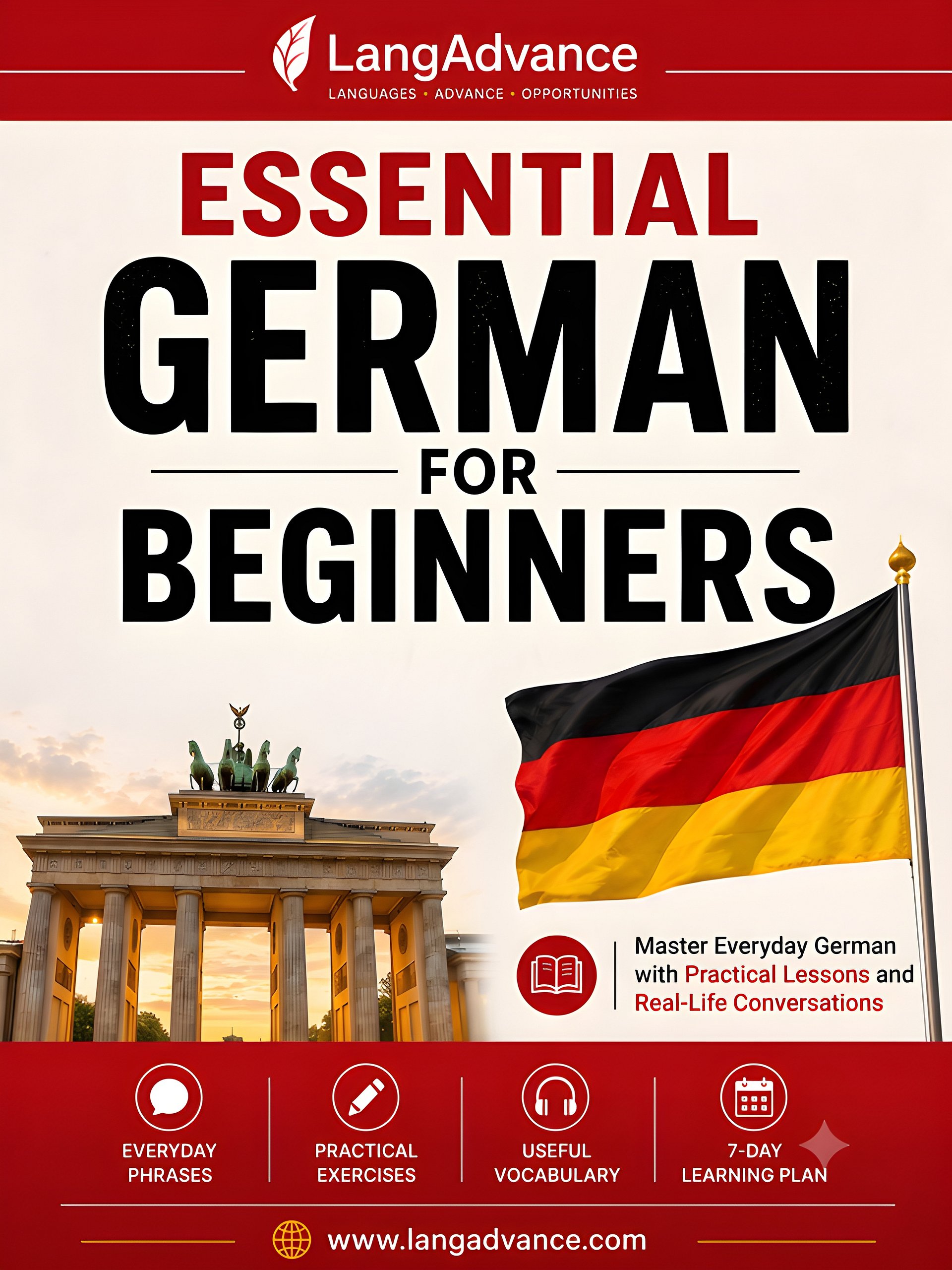 Essential German for Beginners 🇩🇪 | Structured A1 German Lessons — Everyday Vocabulary, Grammar & Real Conversations product image (1)