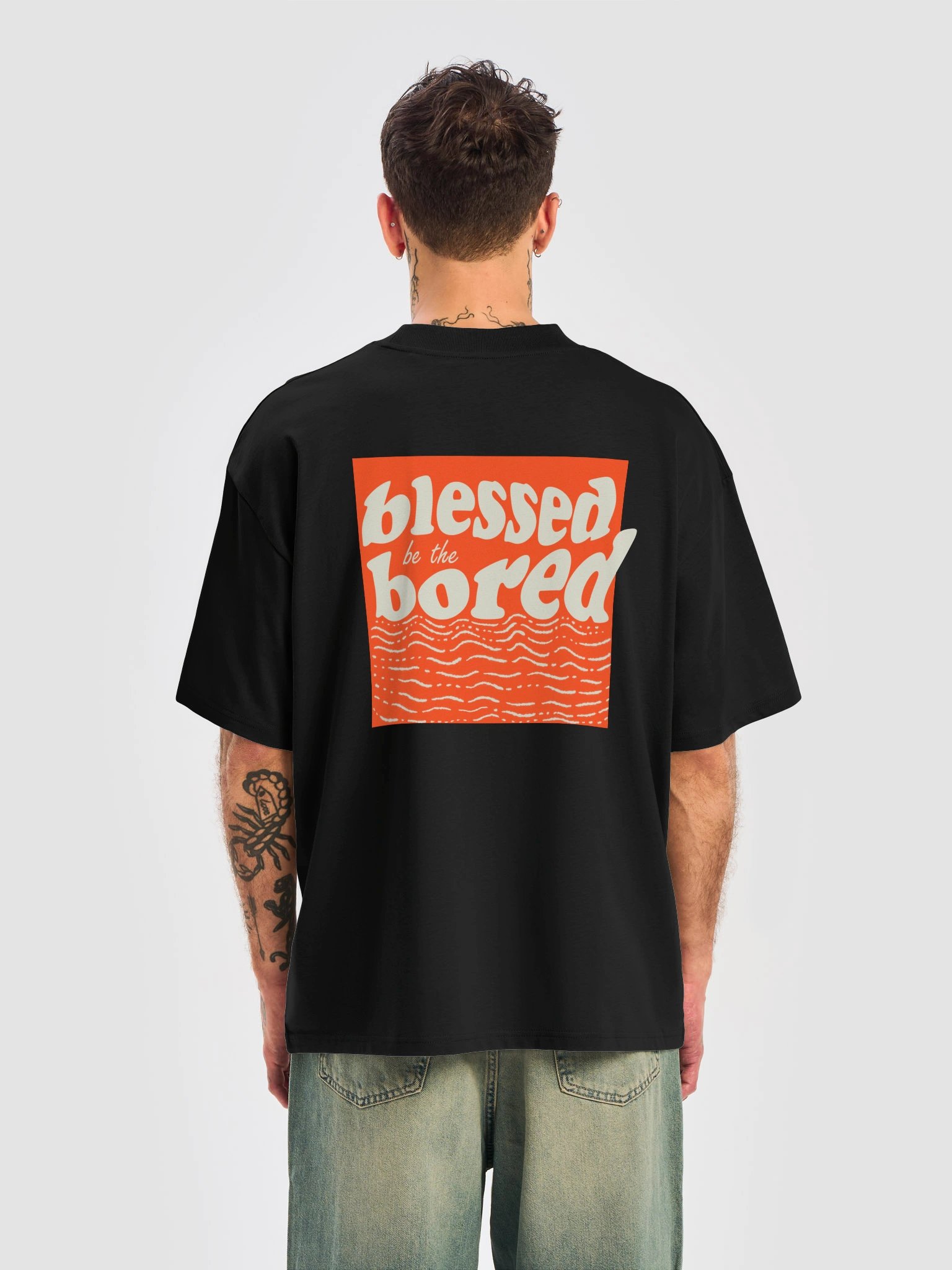 Blessed be the bored Black Oversized T-Shirt product image (4)