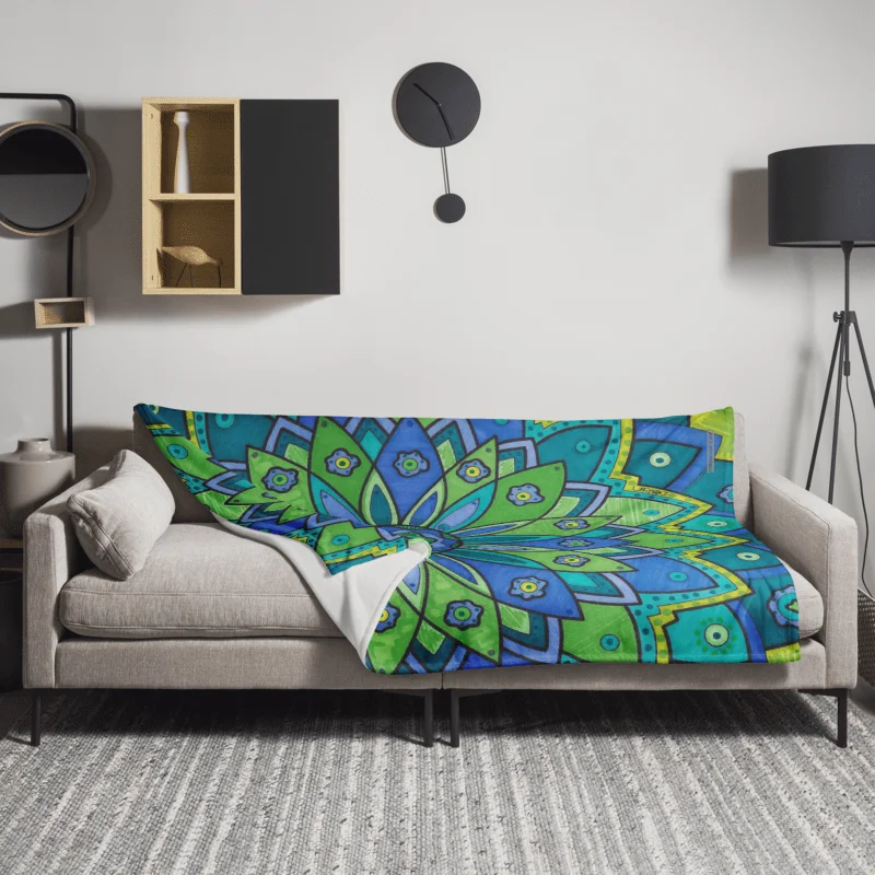Green Mandala Blanket product image (1)