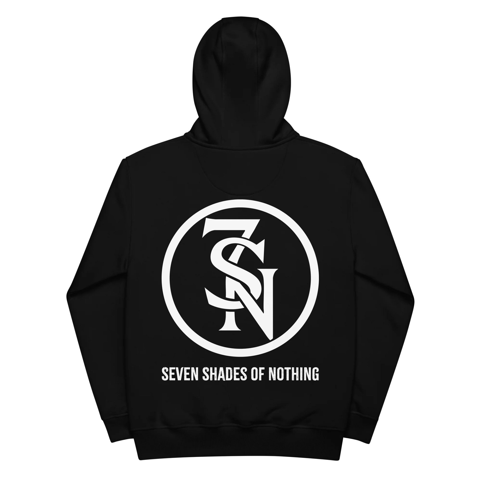 Seven Shades of Nothing White Logo on Black Premium Eco Hoodie product image (5)