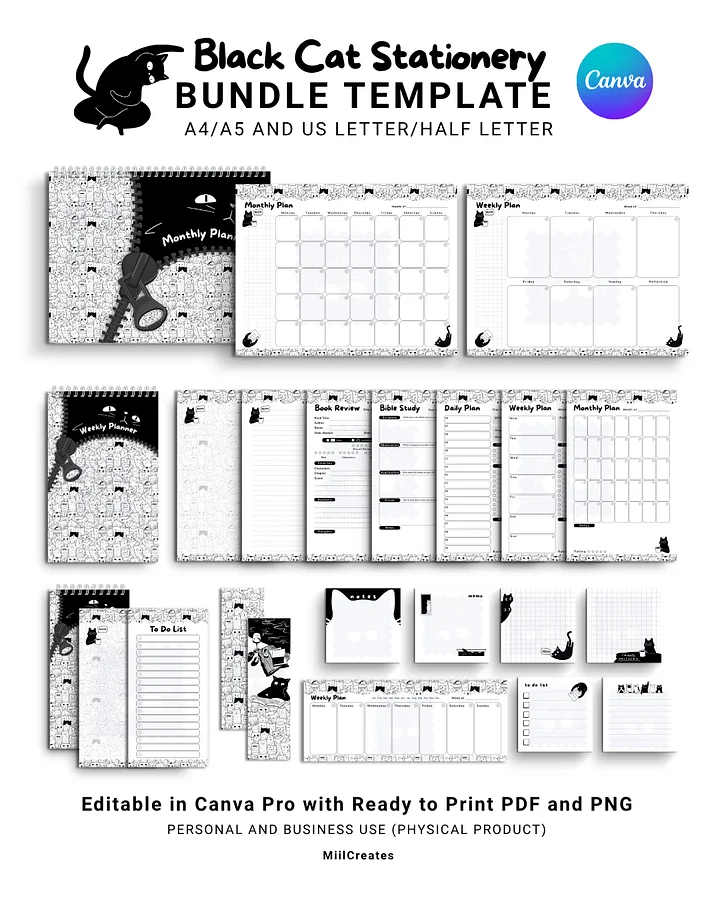 Black Cat Stationery Bundle product image (1)