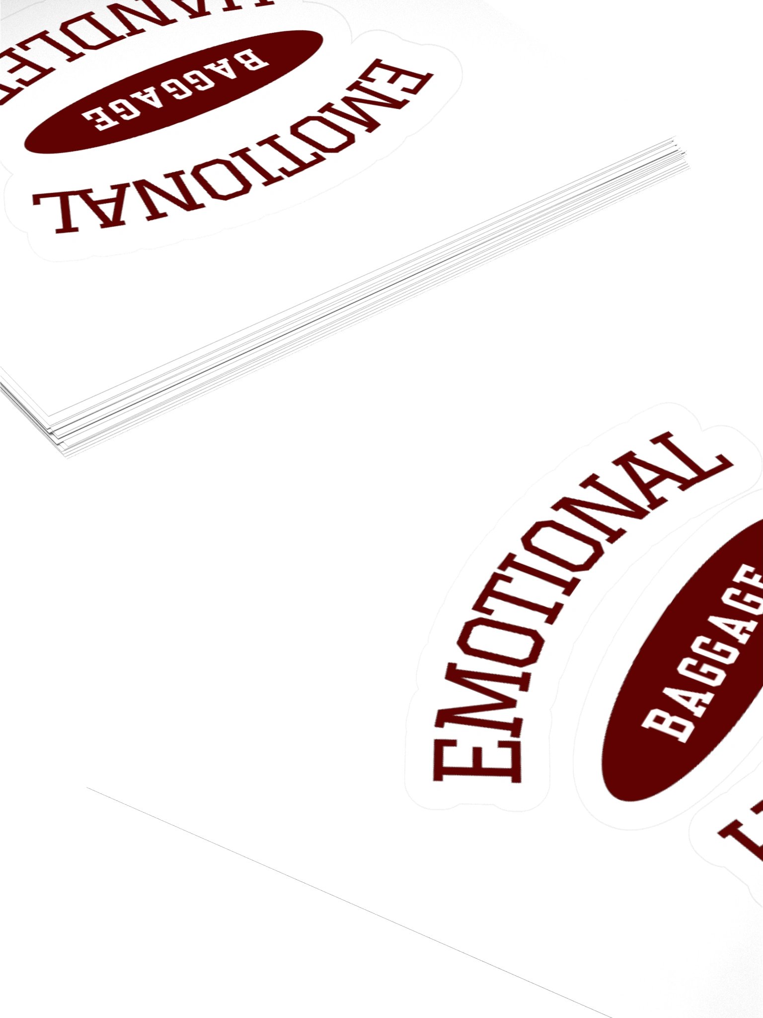 Emotional Baggage Handler Sticker-Maroon and White Varsity Style product image (4)
