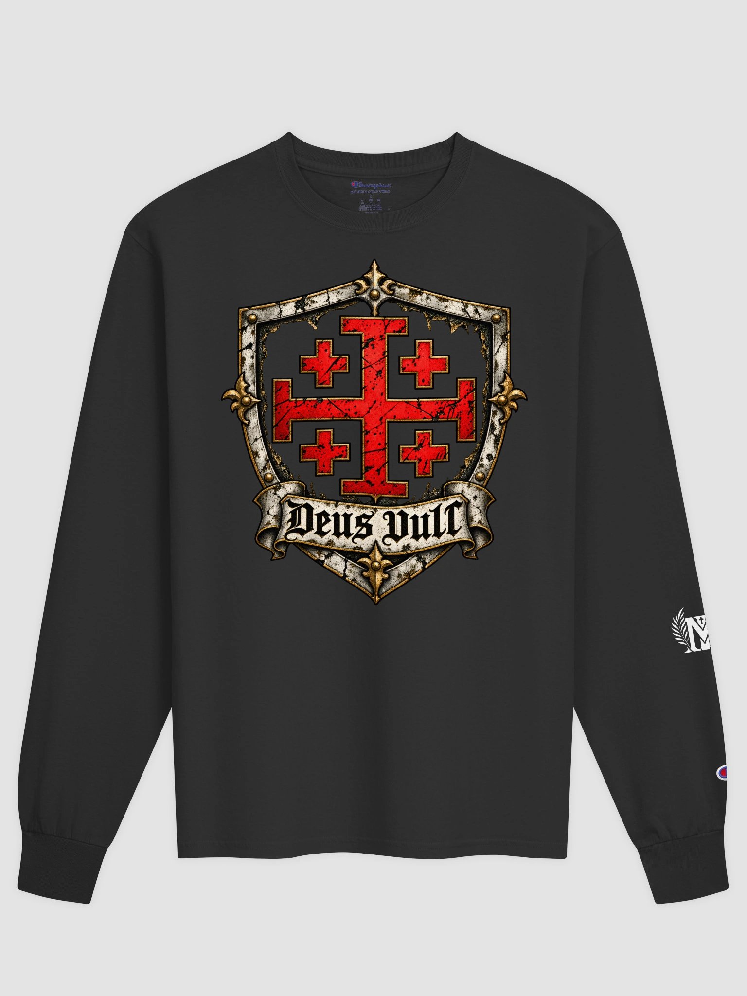 Deus Vult Gothic Crest Long Sleeve product image (1)
