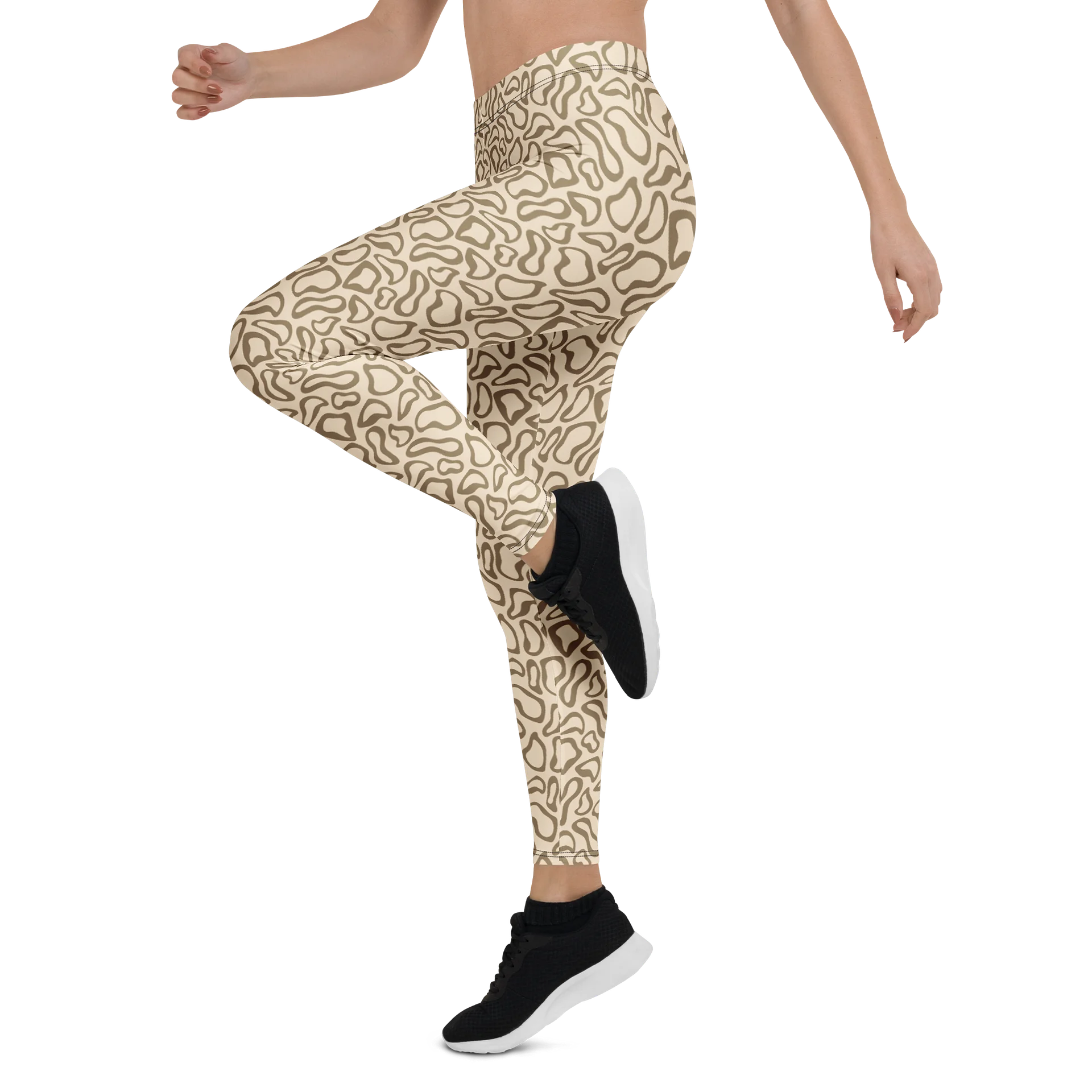 Bold Beige Animal Print Leggings for Active Wear product image (4)