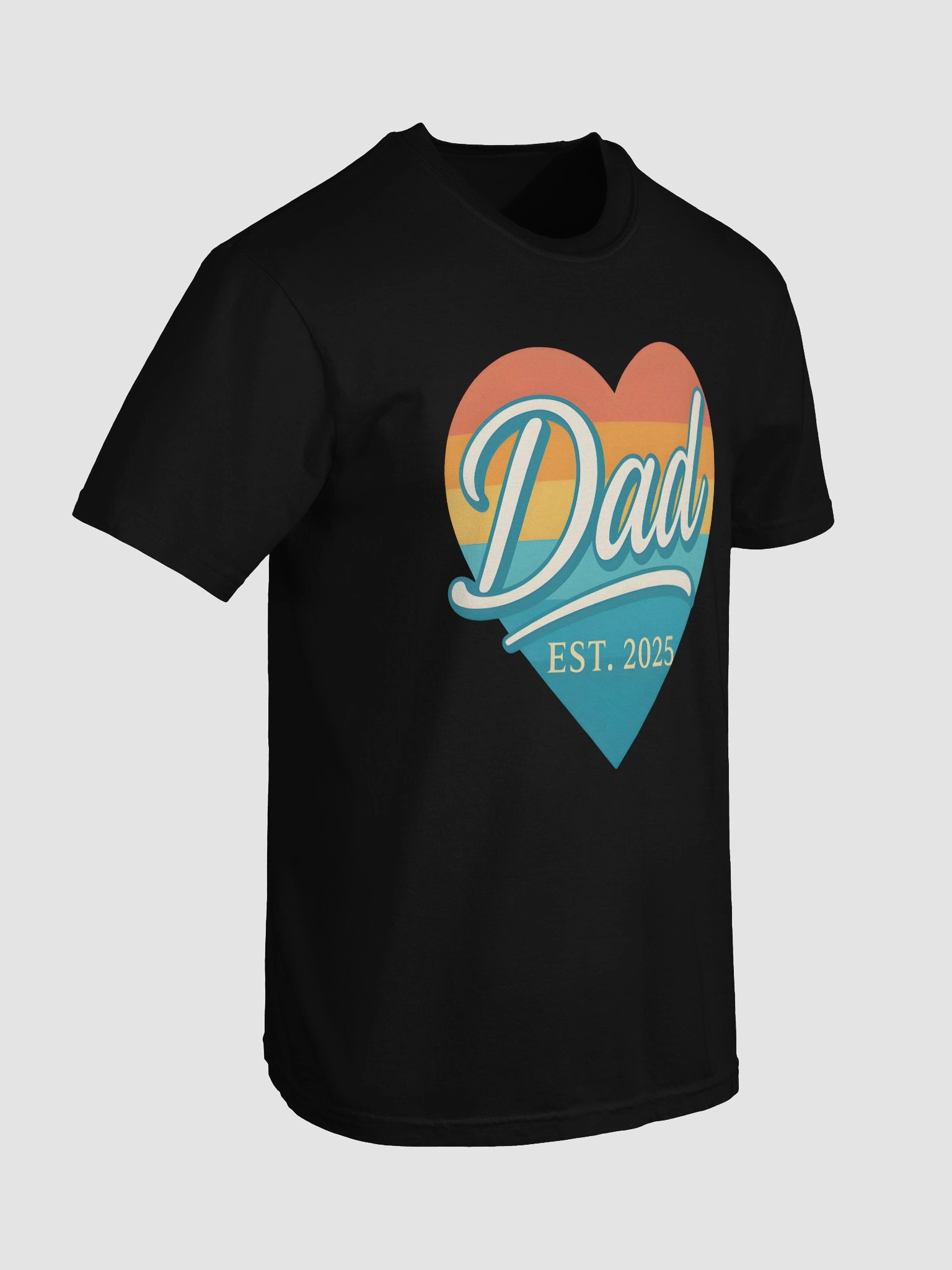 Dad EST. 2025 T-Shirt | New Dad Gift | First Time Father Tee | Colorful Heart Design Shirt product image (7)