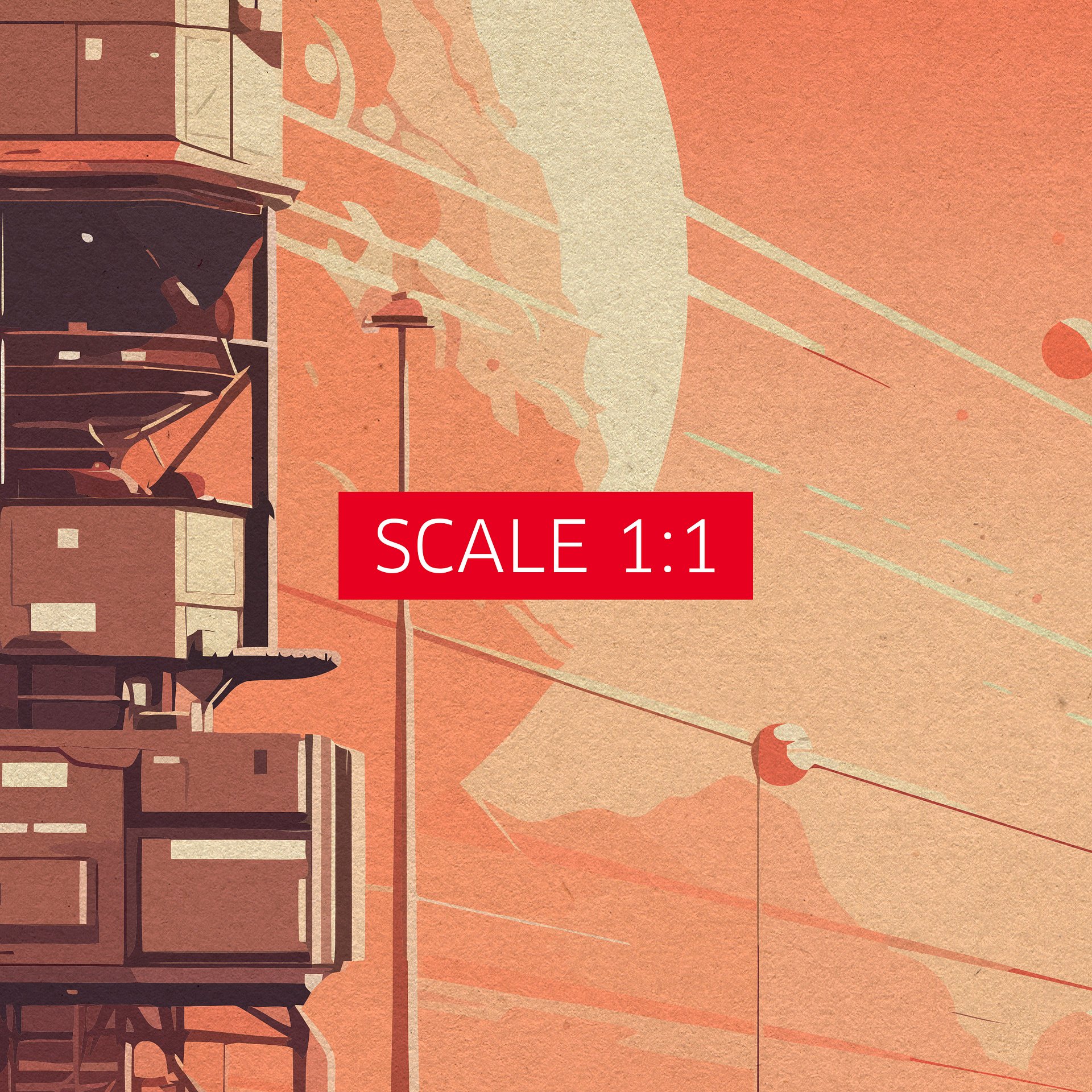 Mars, colony, astronaut — Vintage space poster product image (4)