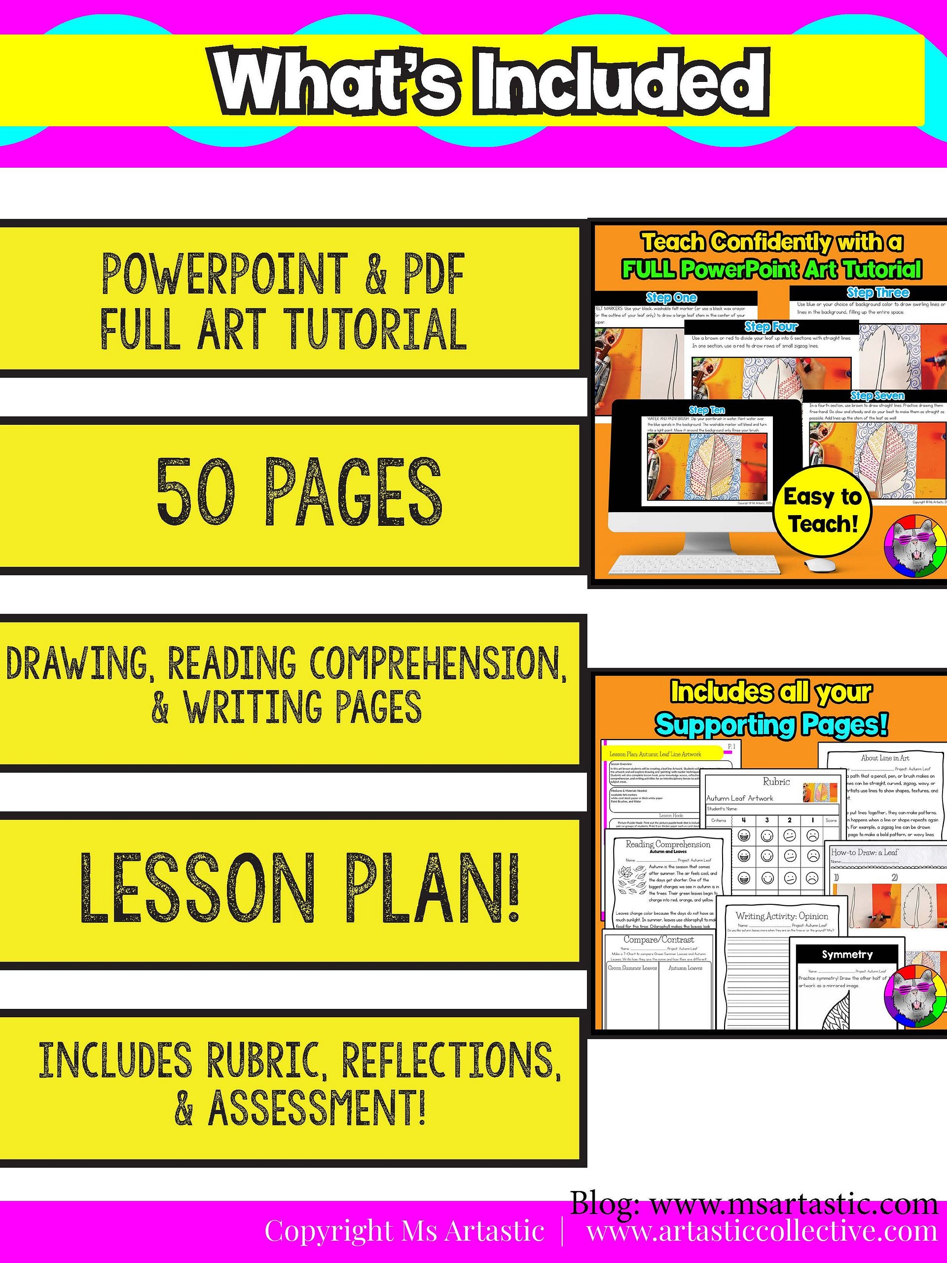 Autumn Art Lesson Autum Leaf Line Art Project Autumn Reading Wrinting Prompts product image (6)