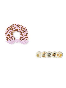 Honeycomb Delight Pin + Wild Blush Leopard Scrunchie Bundle | Trendy Fashion Gift Set
