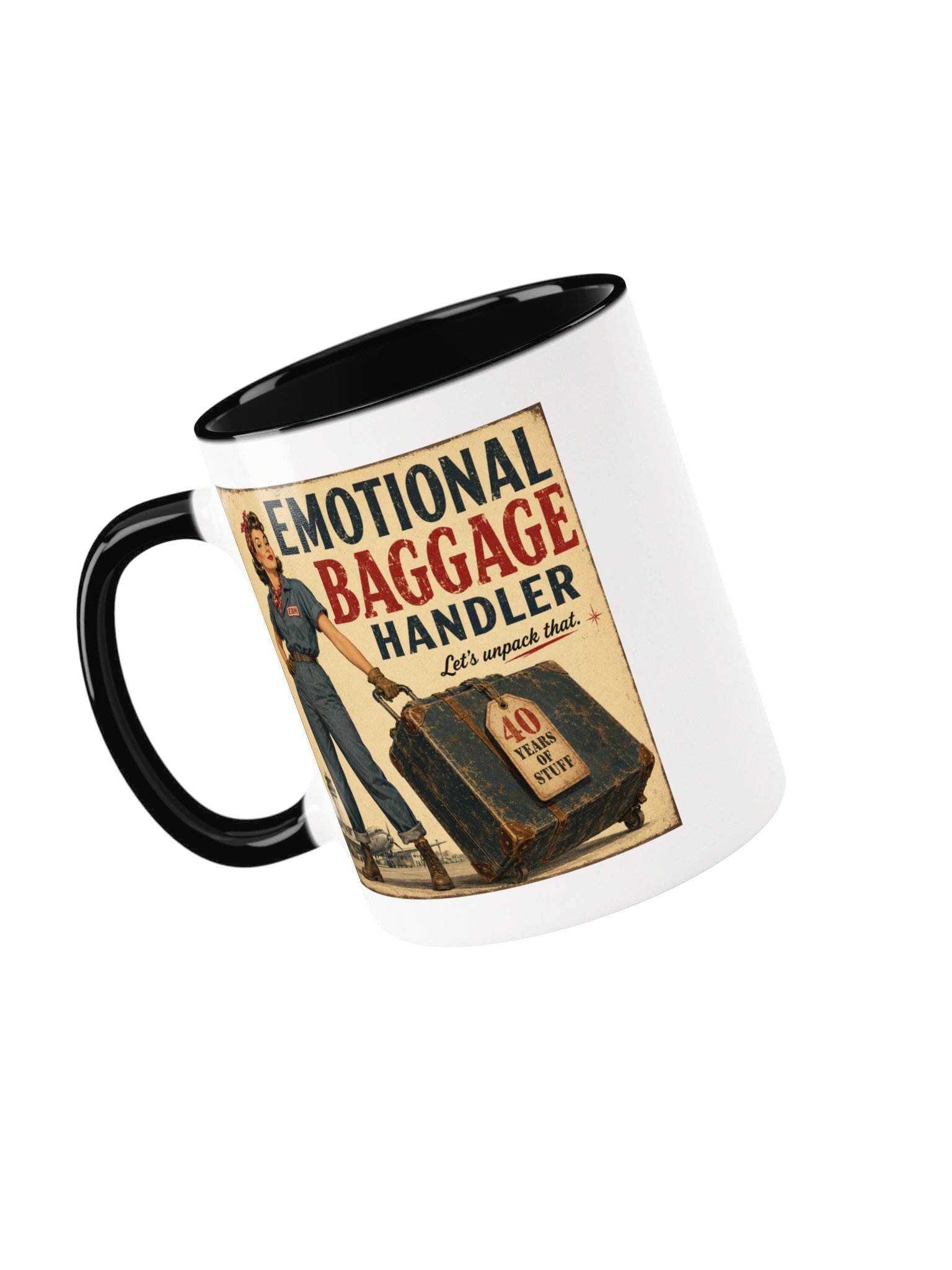 Emotional Baggage Handler: 40 Years of Stuff | Vintage Style Ceramic Mug product image (51)