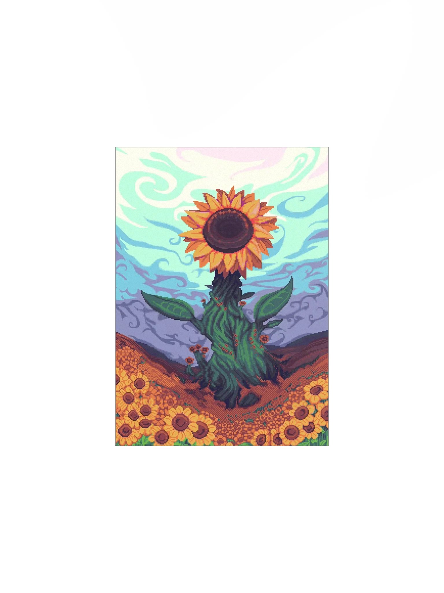 Sunflower Hills Pixel Art Poster product image (1)