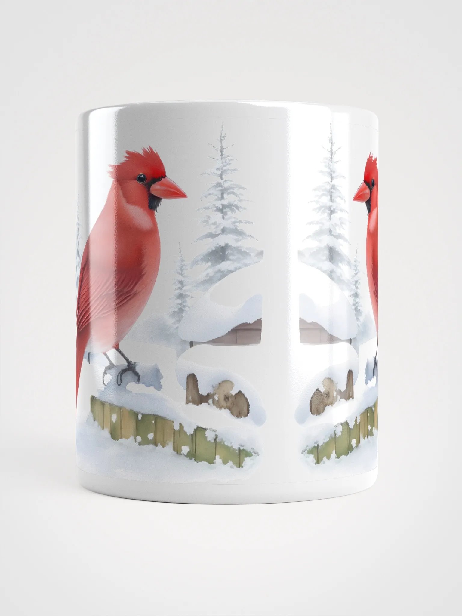 Winter Cardinals White Glossy Mug product image (9)